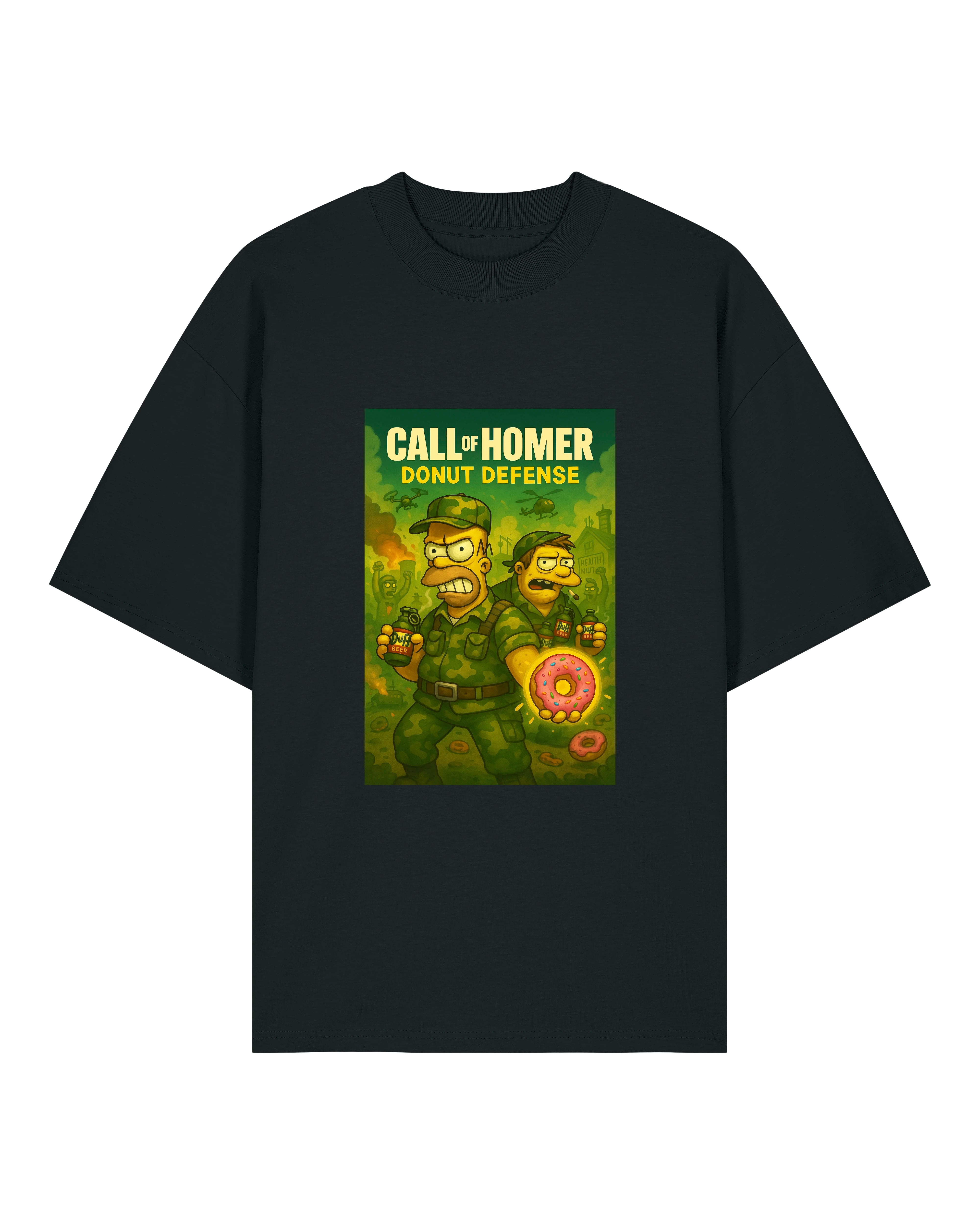 Call of Homer Donut Defense Shirt in Schwarz