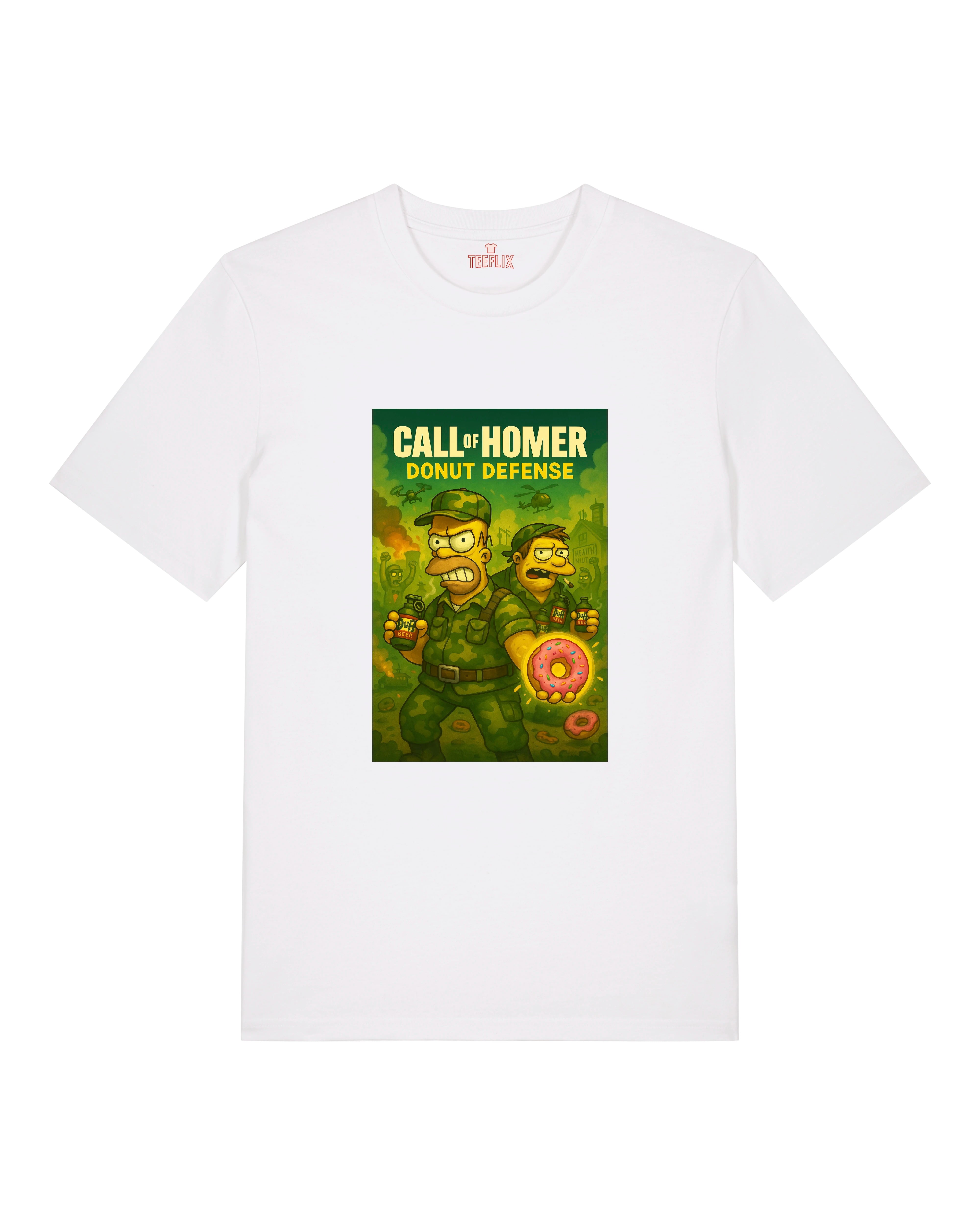 Call of Homer Donut Defense Shirt in Weiß
