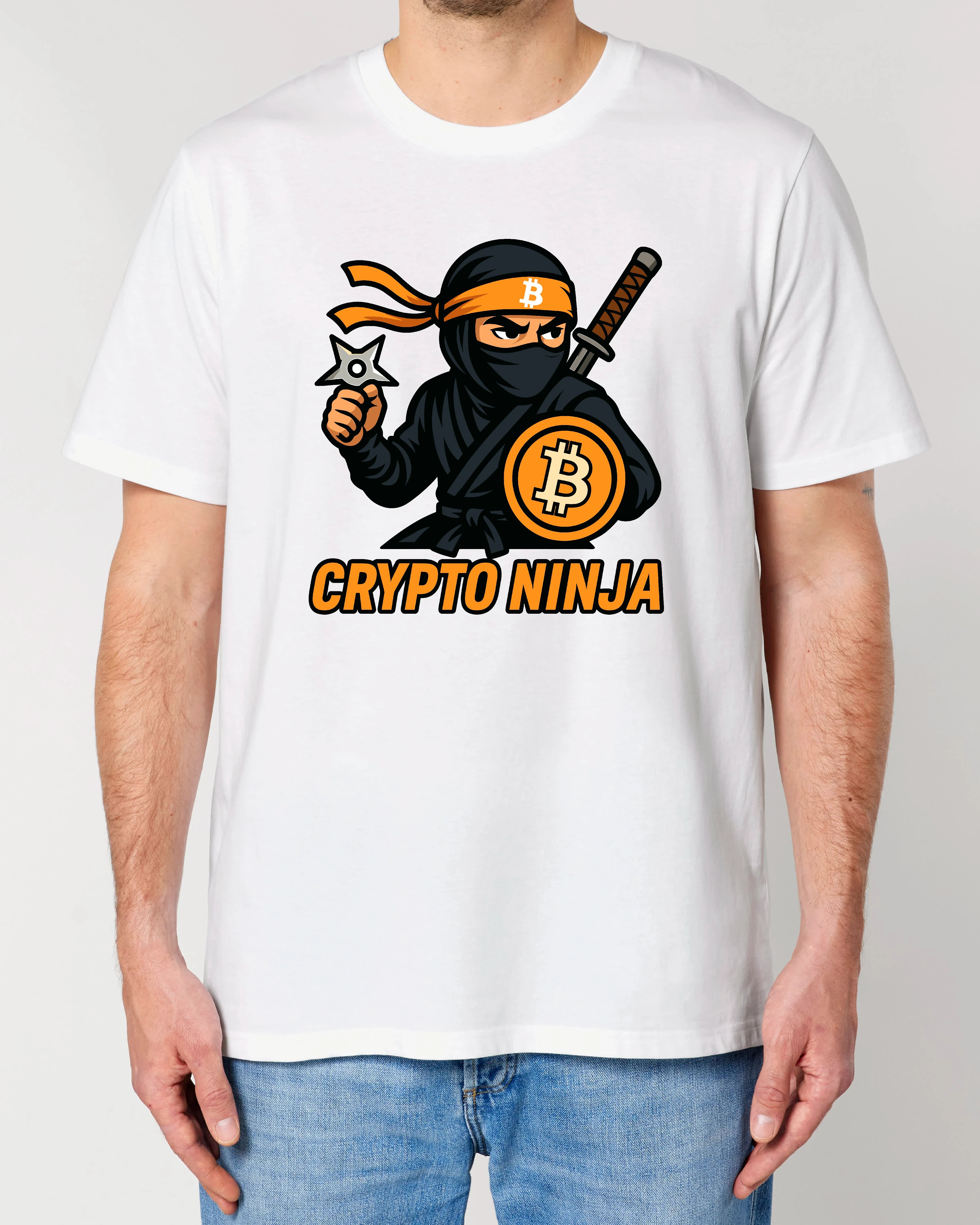 Crypto Ninja T-Shirt weiß – Normal Fit – Bitcoin Motiv von Teeflix