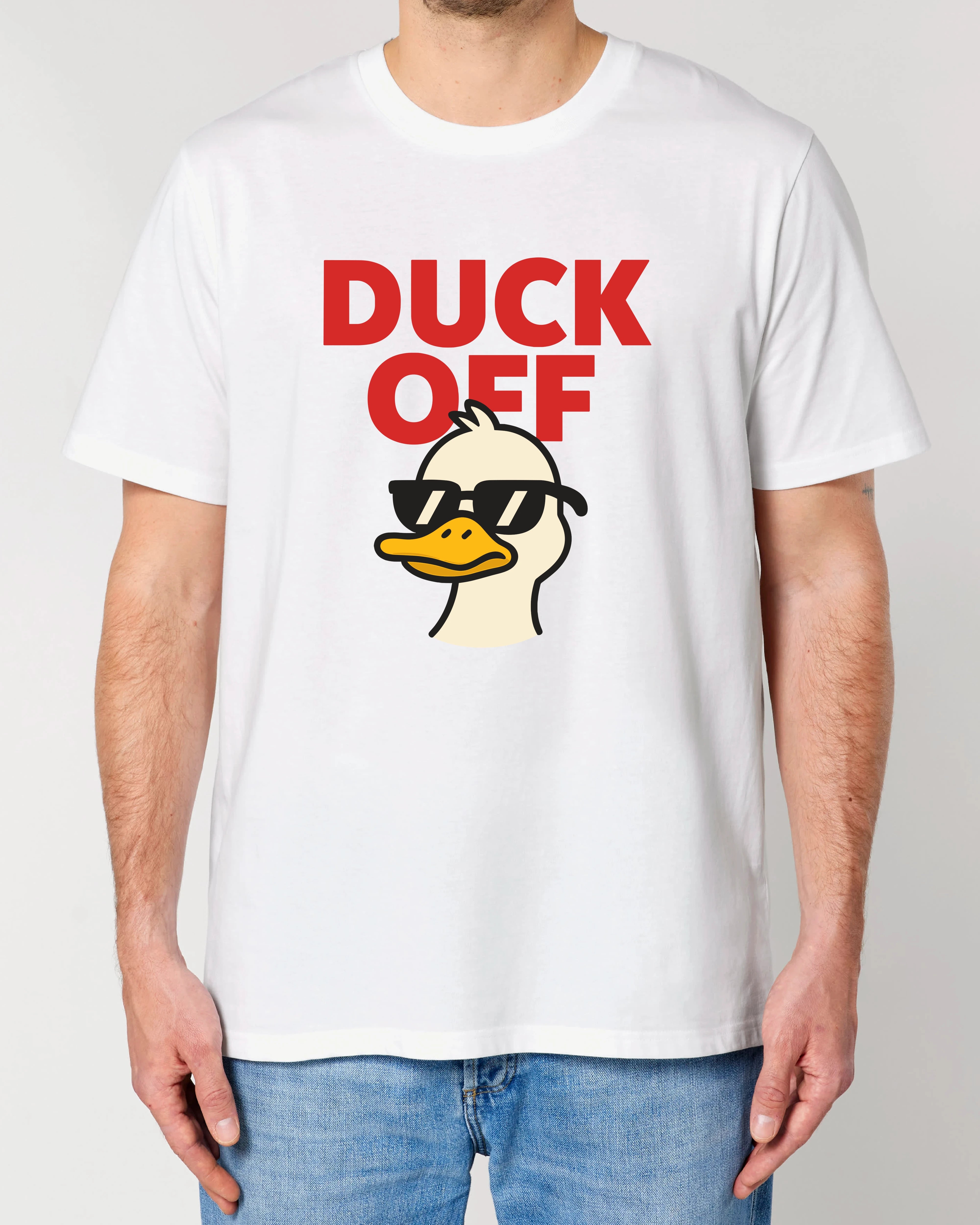 Lustiges Shirt Duck Off Weiß – Lustiges Statement T-Shirt mit Ente