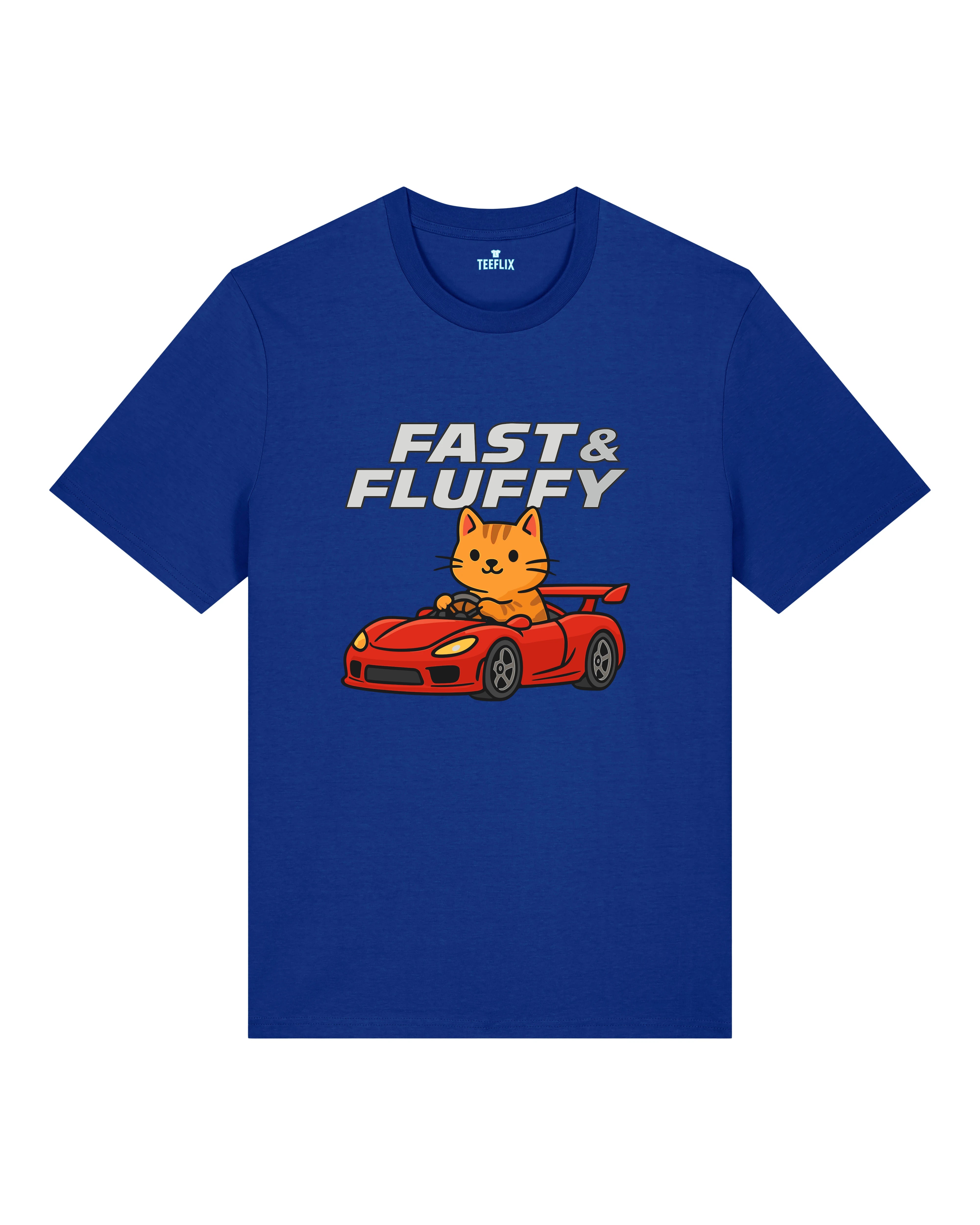 Fast & Fluffy Lustiges Katzen Auto T-Shirt Spruch | Teeflix