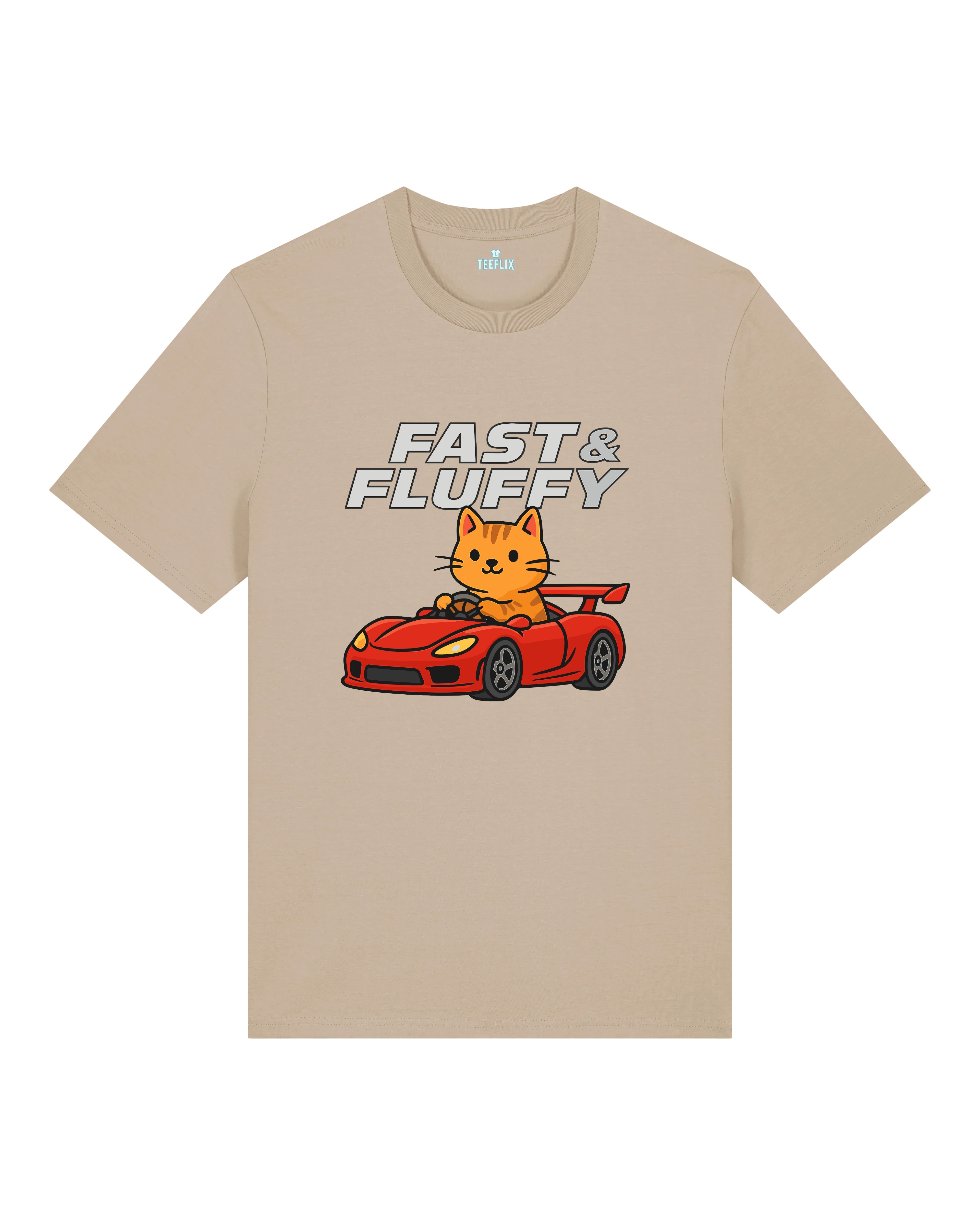 Fast & Fluffy Lustiges Katzen Auto T-Shirt Spruch | Teeflix