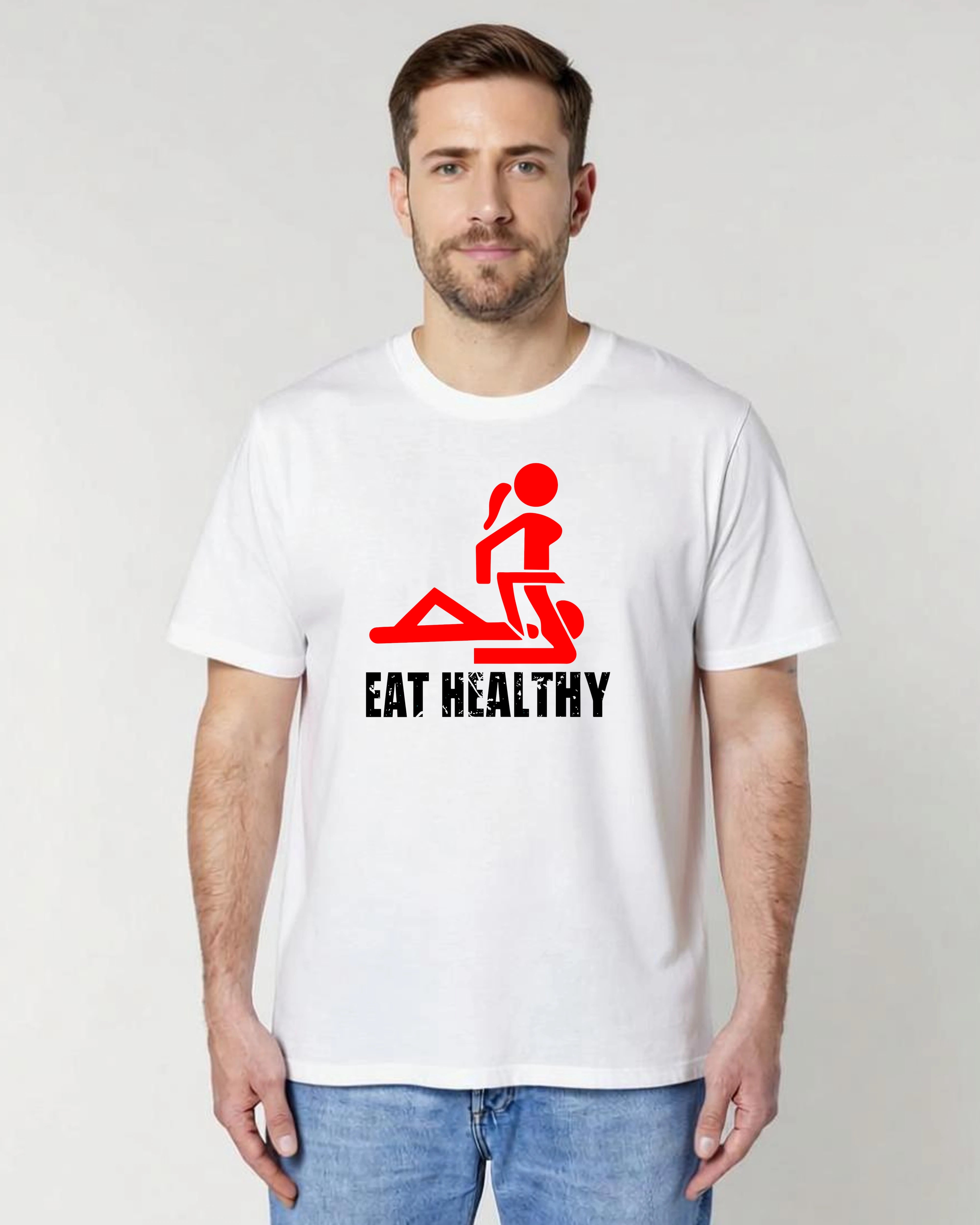 Eat Healthy T-Shirt – Frech & zweideutig | Teeflix