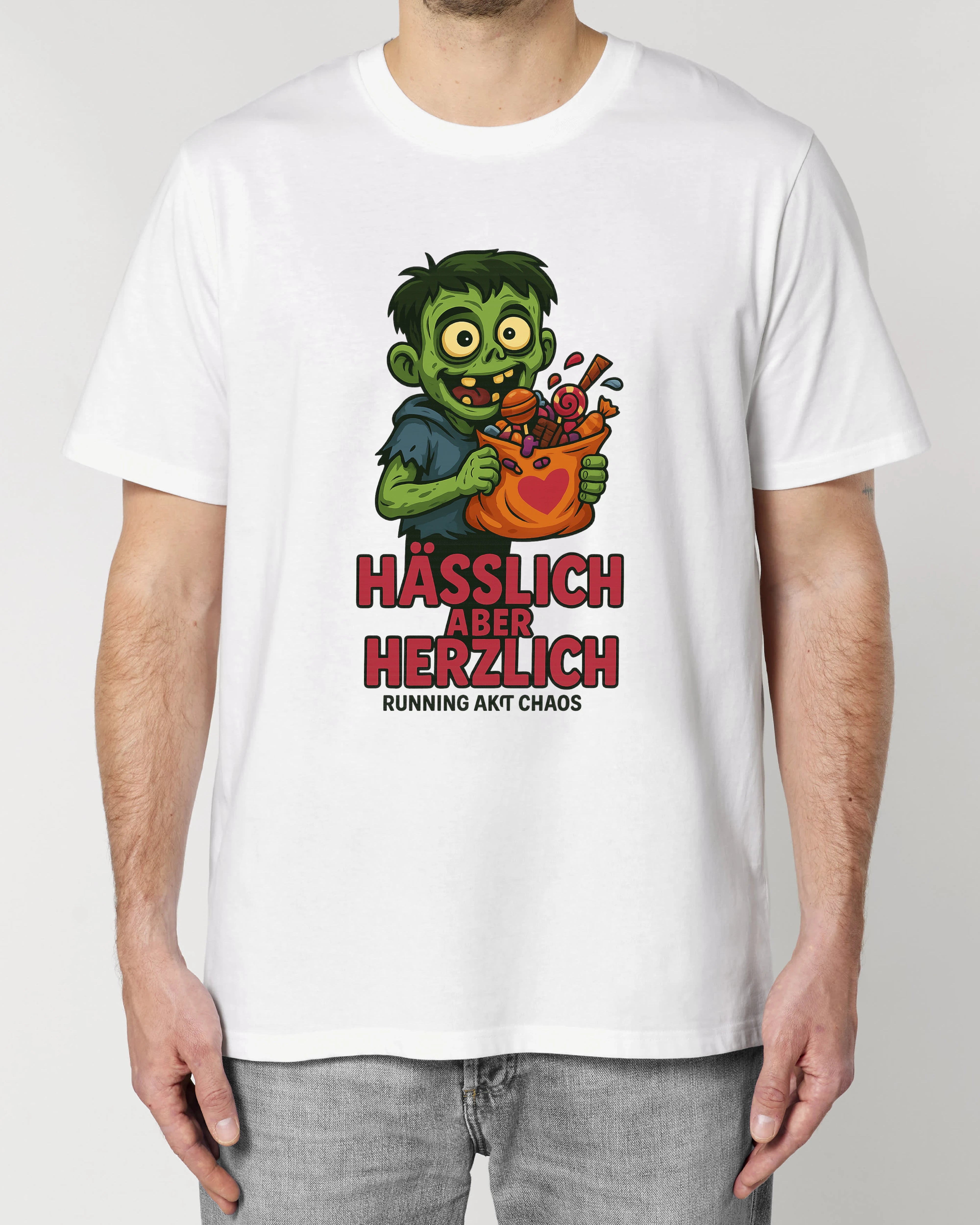 Witziges Halloween T-Shirt – Zombie Design – Unisex Weiß – Teeflix