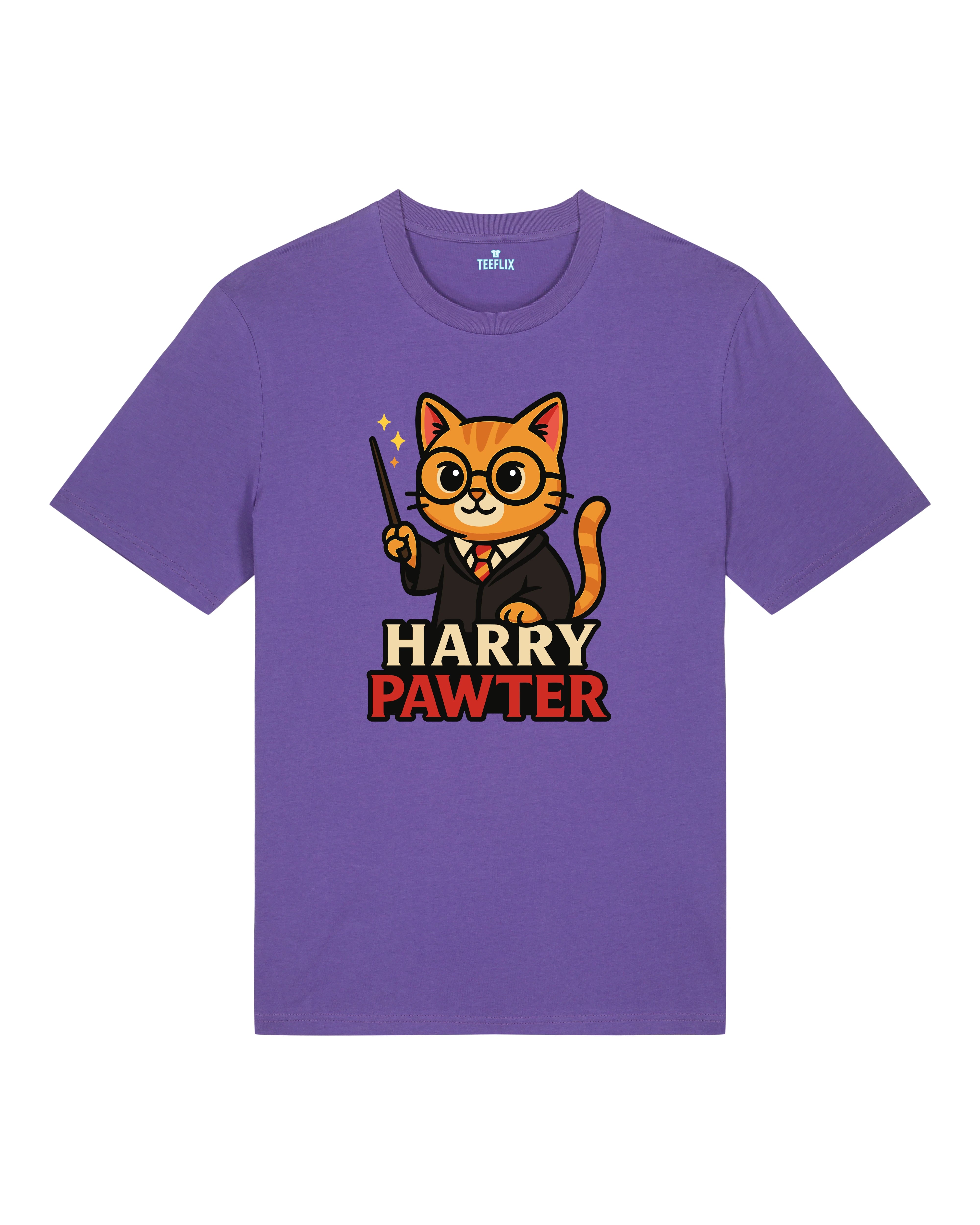 Harry Pawter Sprüche T-Shirt Katze lila Unisex | Teeflix