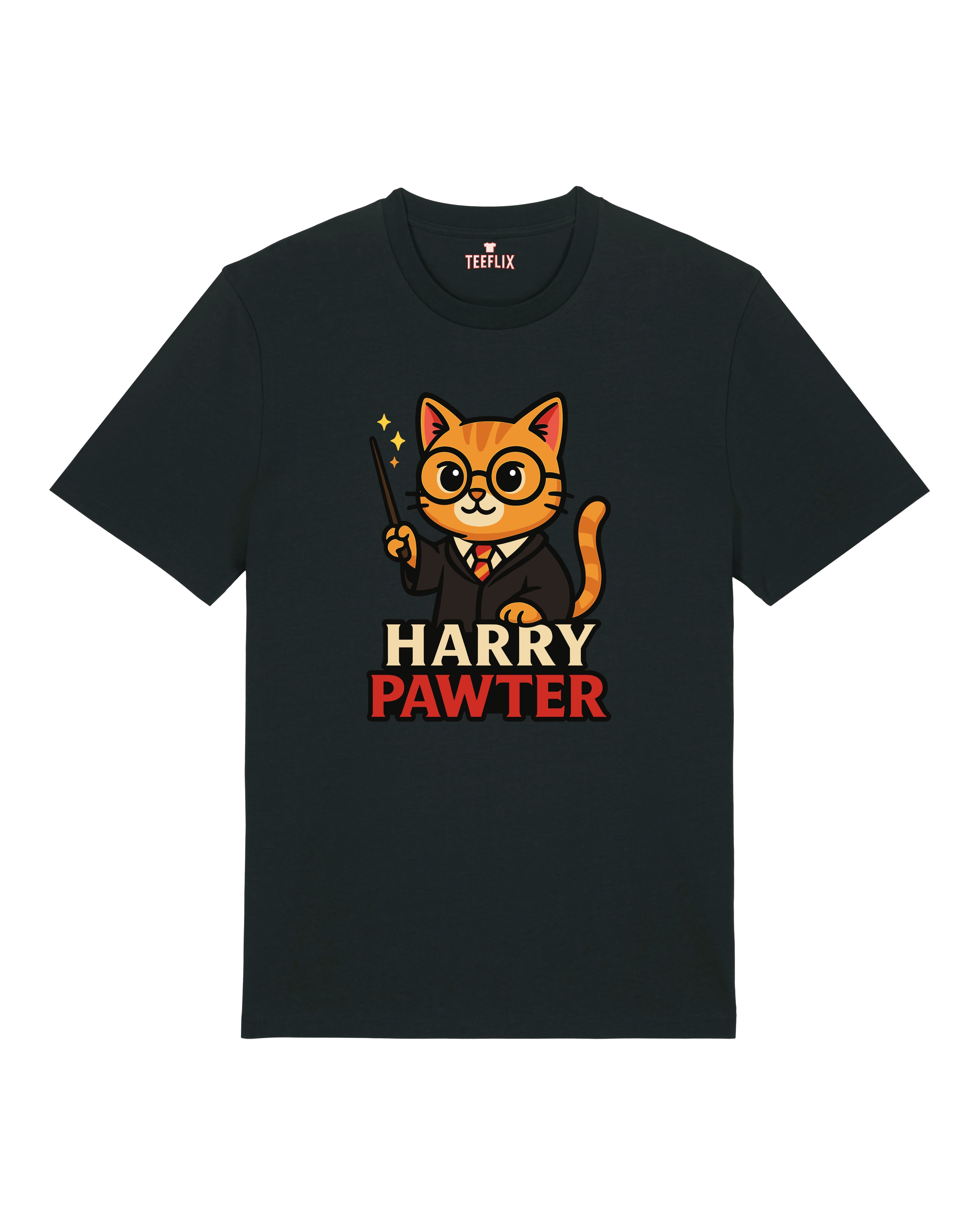 Harry Pawter lustiges T-Shirt Katze schwarz Statementshirt | Teeflix