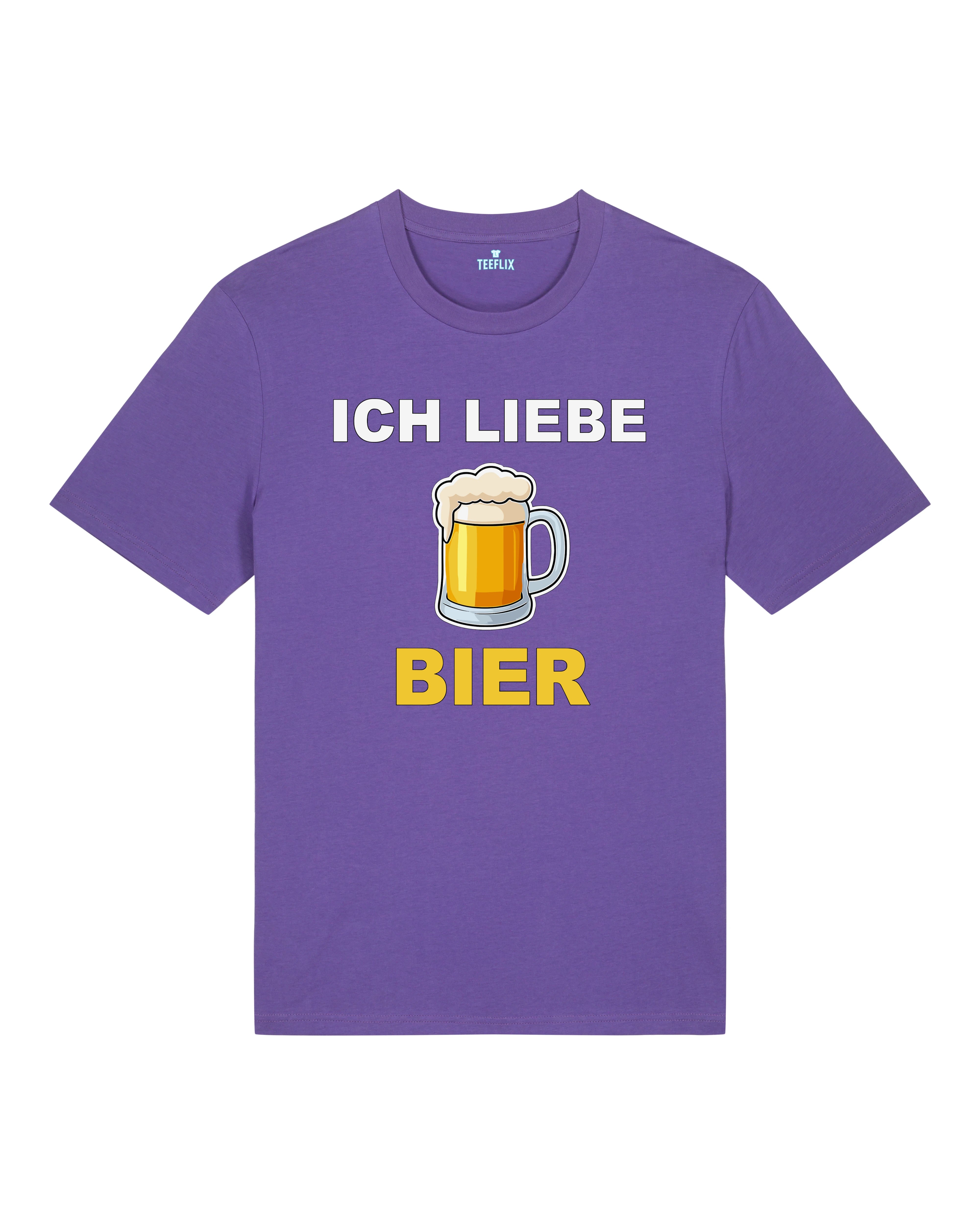 Ich liebe Bier Shirt Lila – Lustiges T-Shirt für Bier-Fans