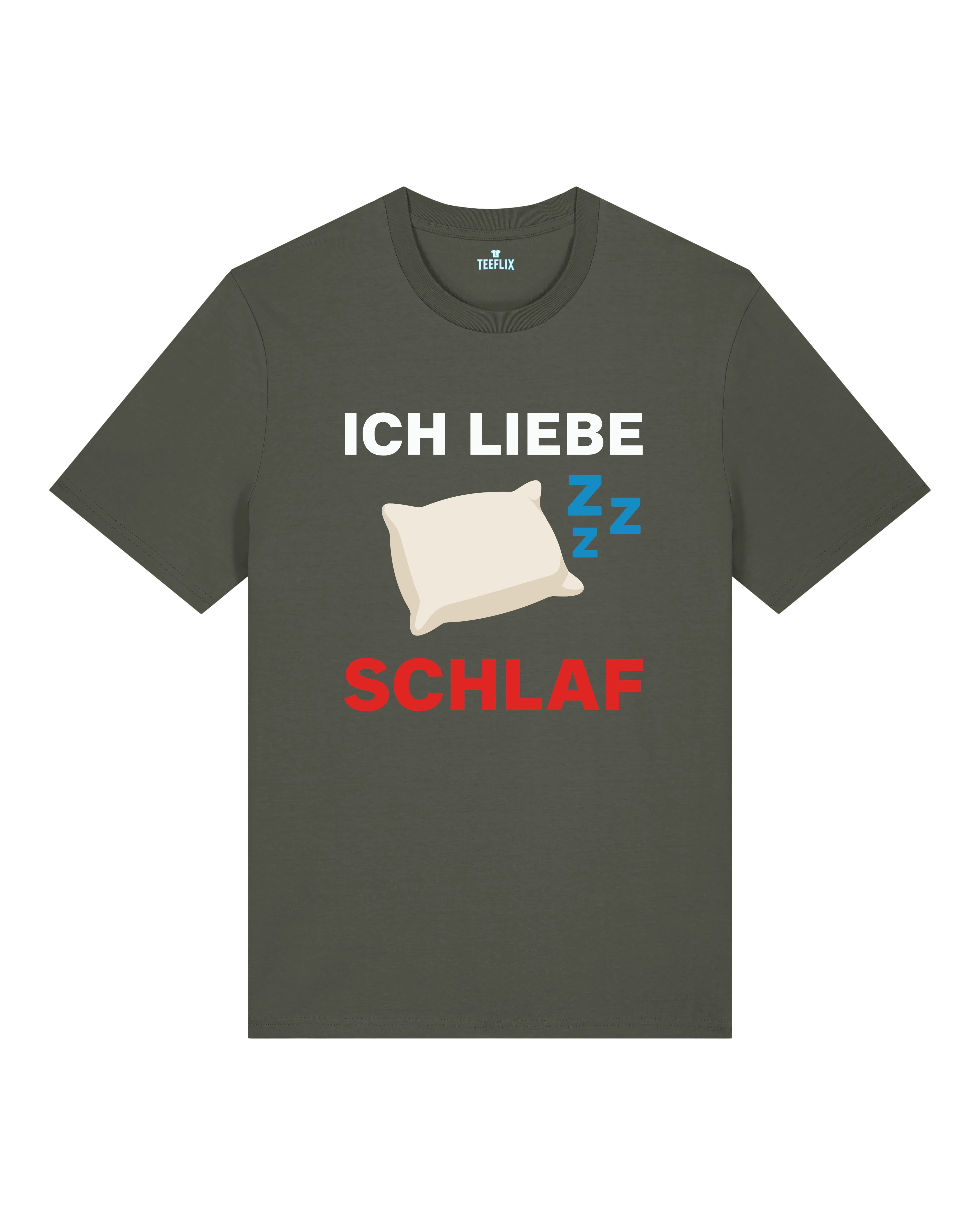 Lustiges Shirt Ich liebe Schlaf Khaki – Männer Fun T-Shirt