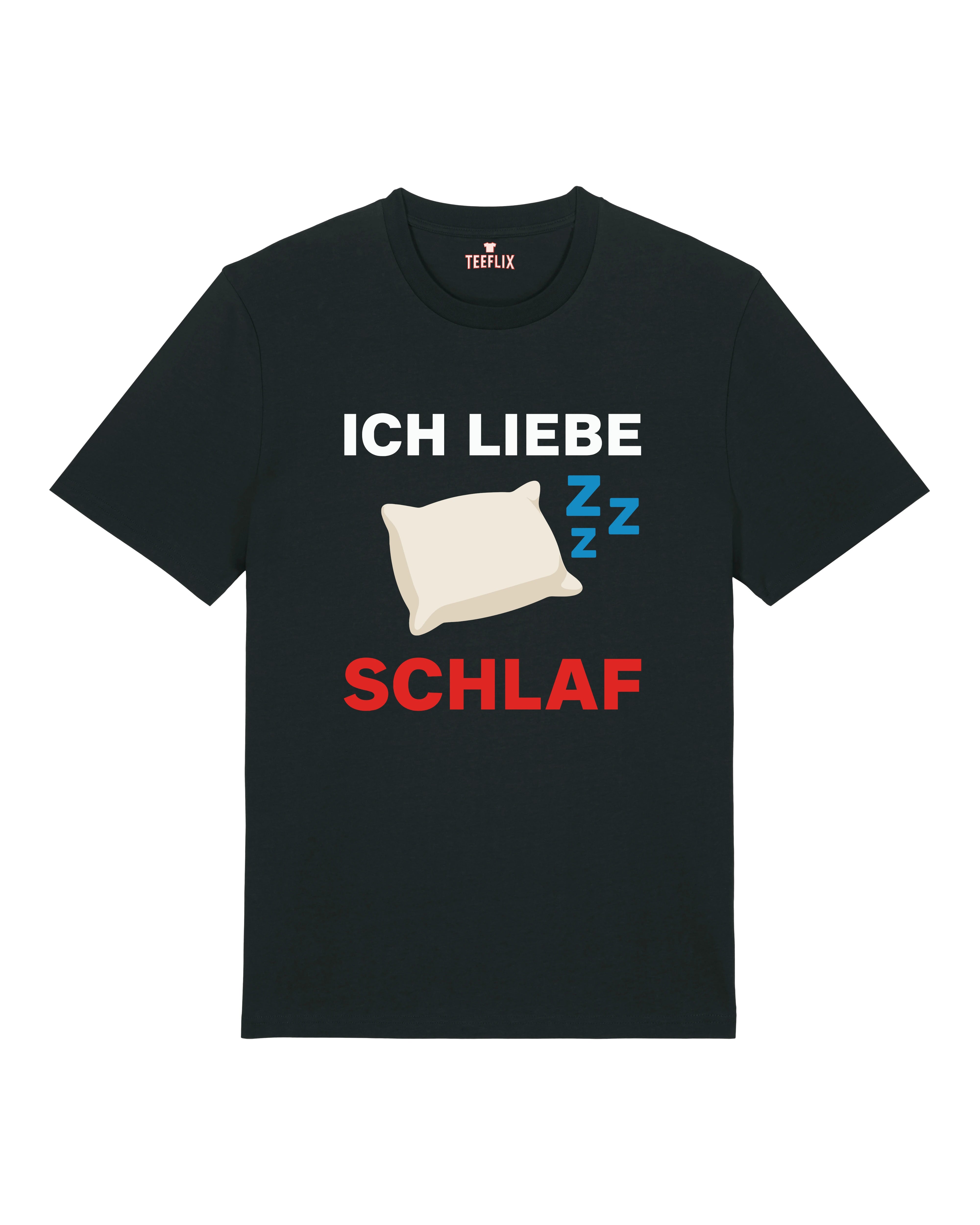 Lustiges Shirt Ich liebe Schlaf Schwarz – Lustiges Freizeit T-Shirt