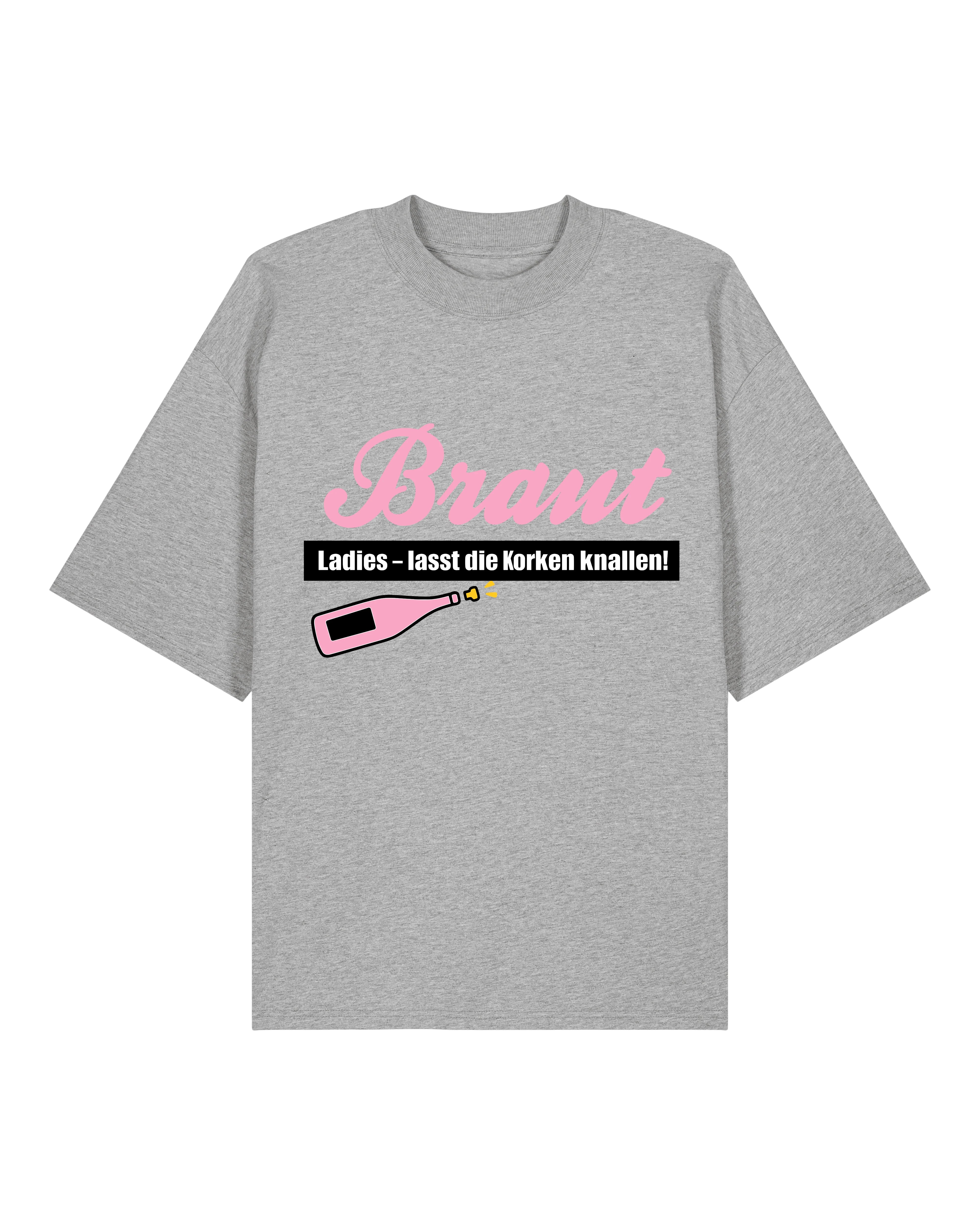 JGA T-Shirt Braut in Grau, Oversized Fit, Bio-Baumwolle, Teeflix