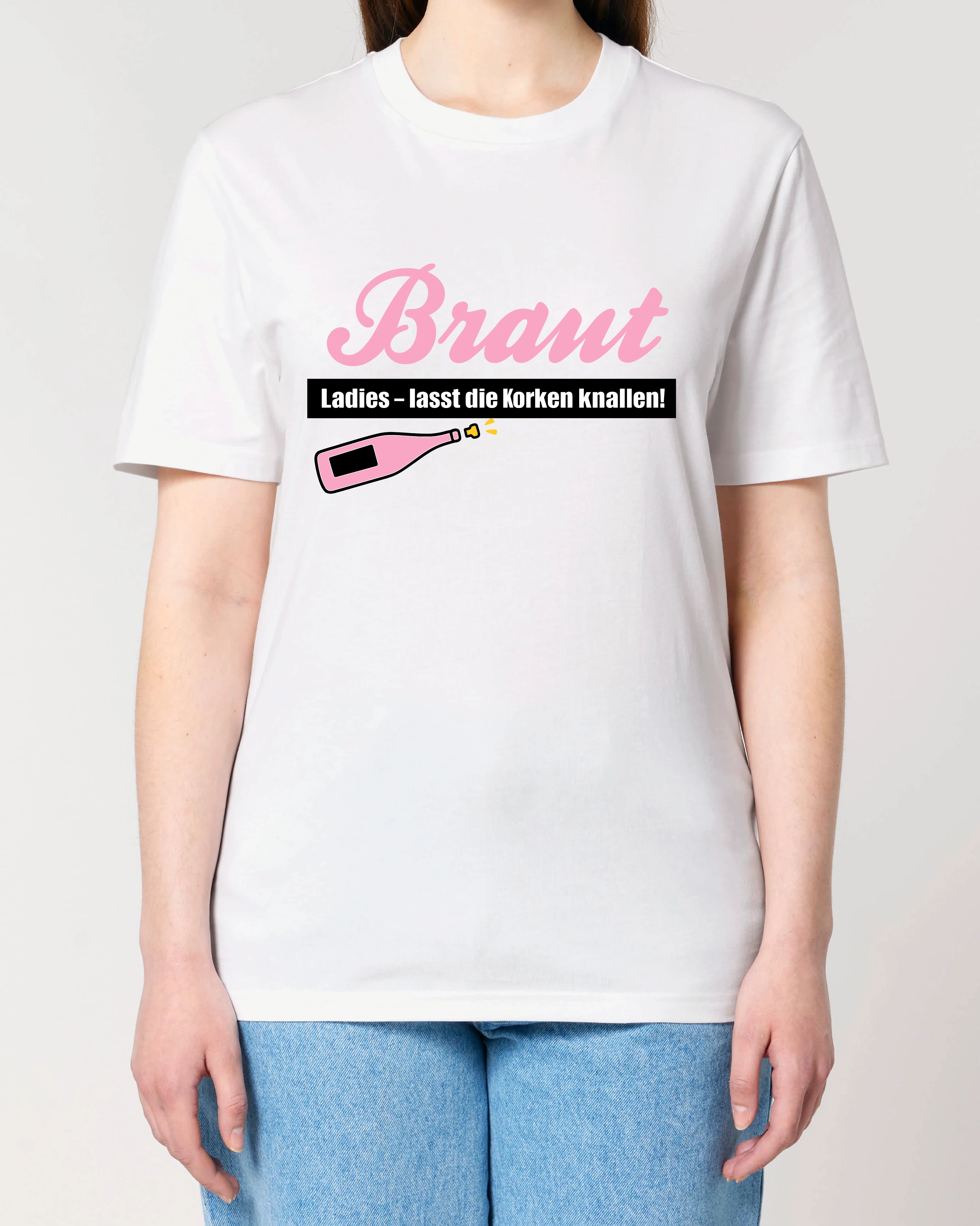 JGA T-Shirt Braut in Weiß, unisex normal, 100 % Bio-Baumwolle, Teeflix