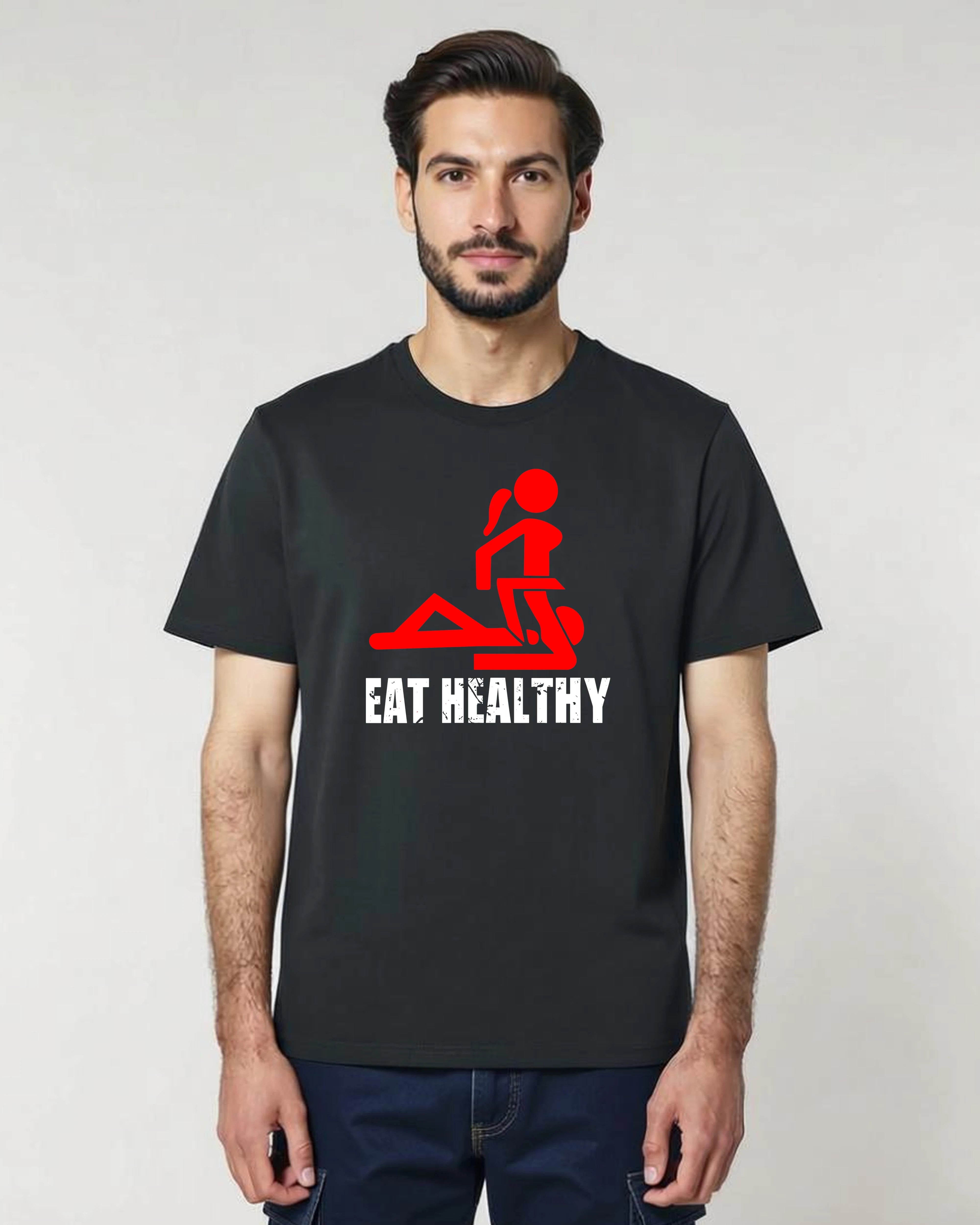 Eat Healthy T-Shirt – Frech & zweideutig | Teeflix