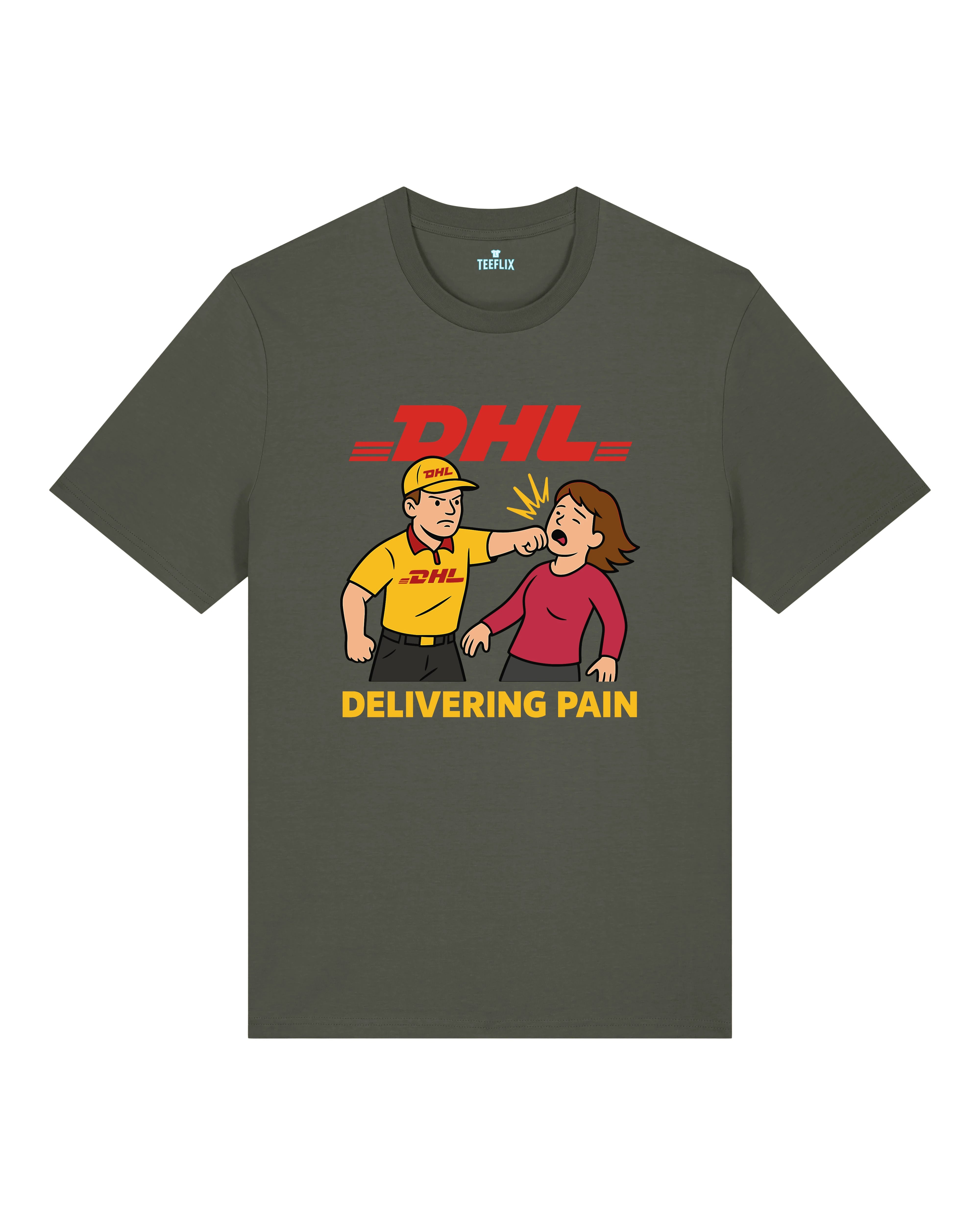 Satire Shirt DHL Parodie Delivering Pain | Teeflix