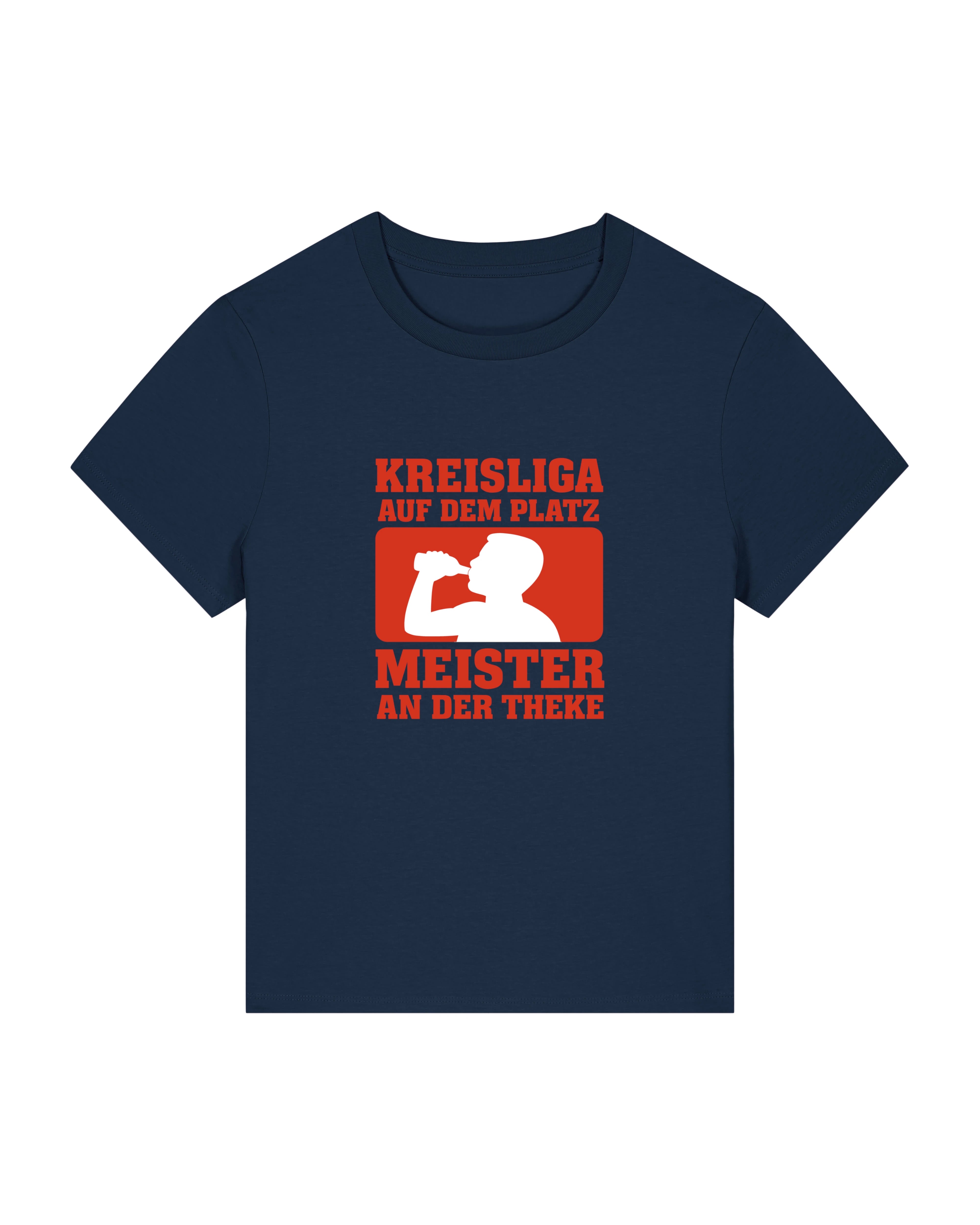 Kreisliga Damen Shirt – Lustiges Fußball Spruchshirt Meister an der Theke | Teeflix
