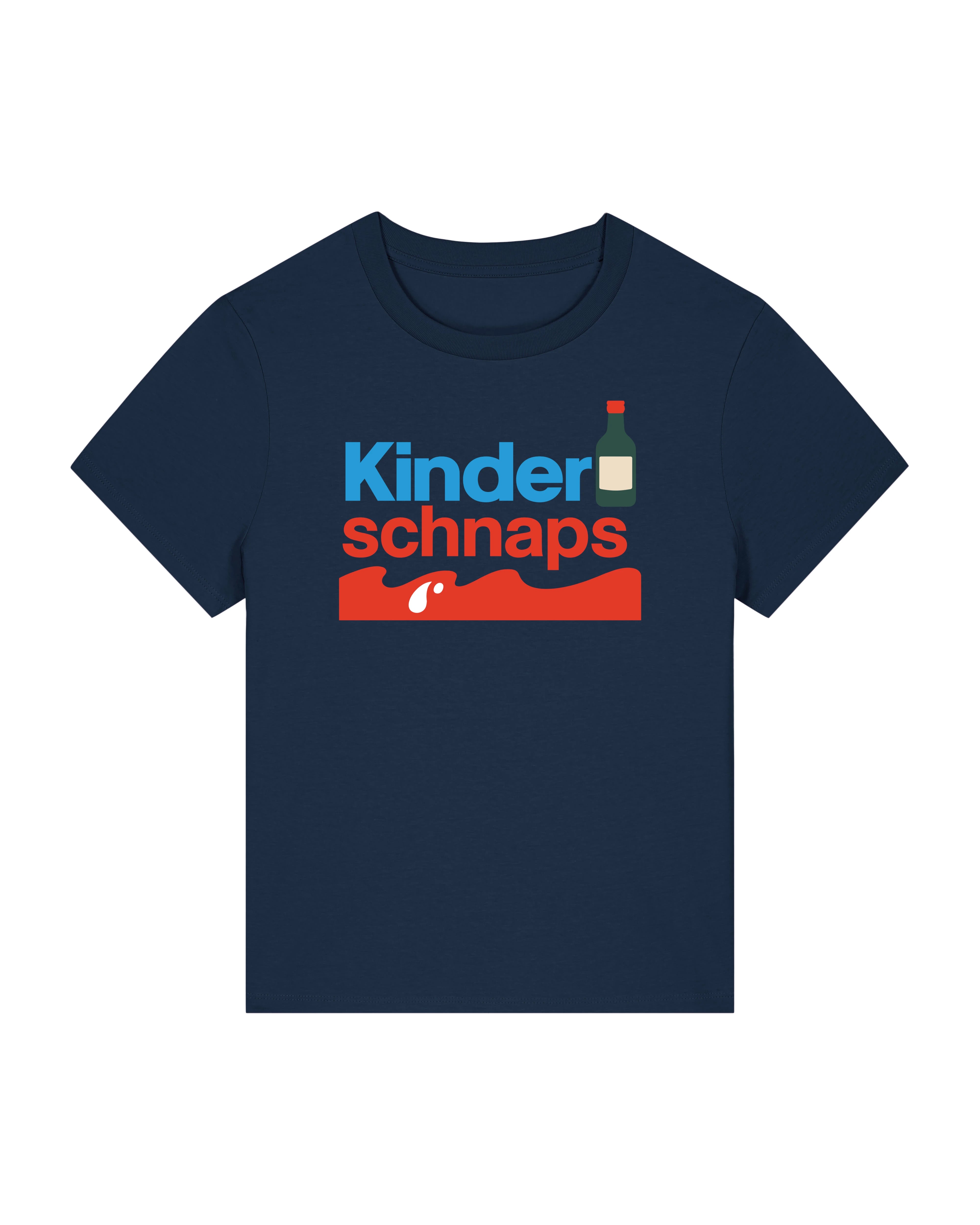 Kinderschnaps Damen Shirt Navy – witziges Statement Shirt für Frauen