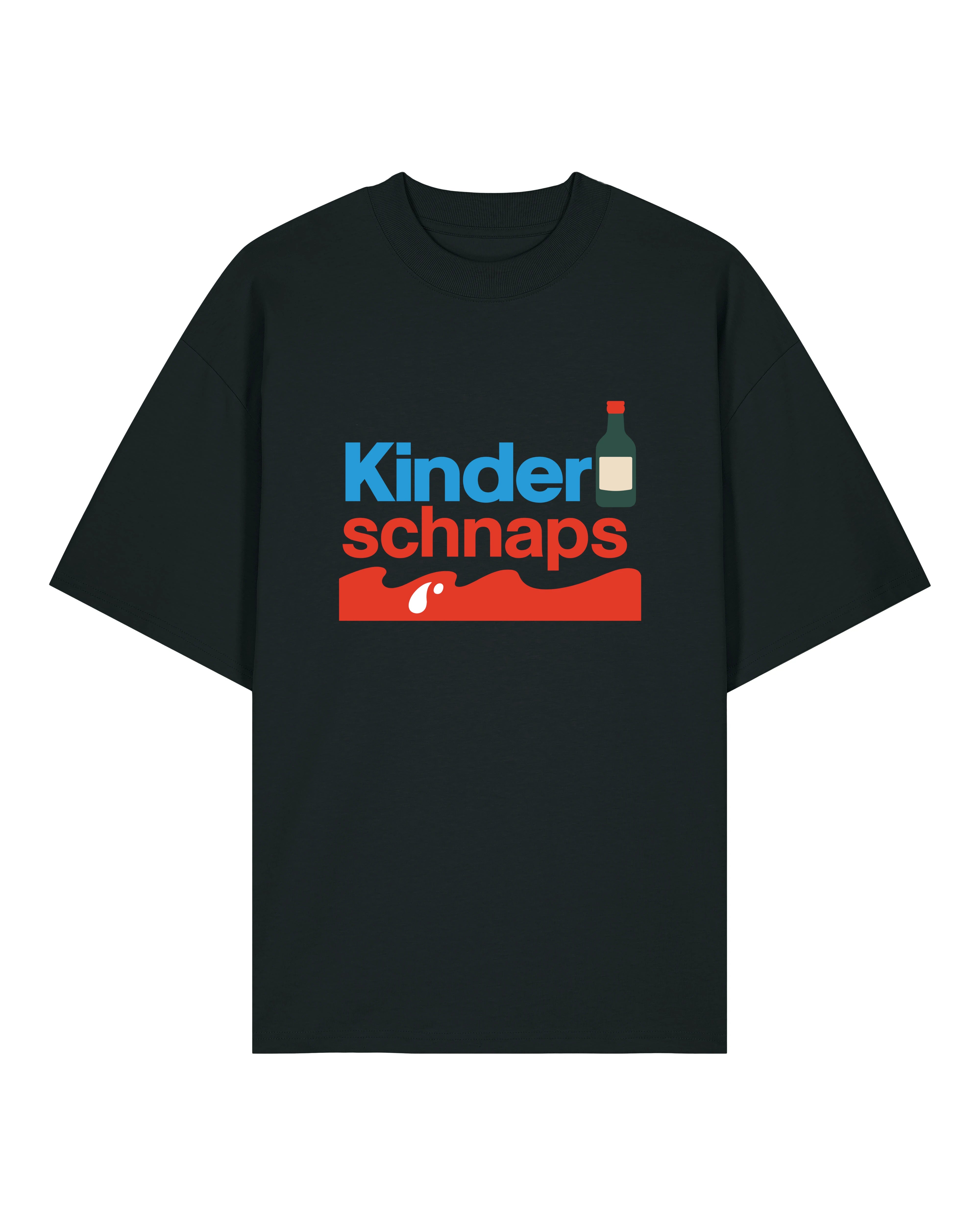 Kinderschnaps Oversized Shirt Schwarz – Lustiges Parodie Shirt