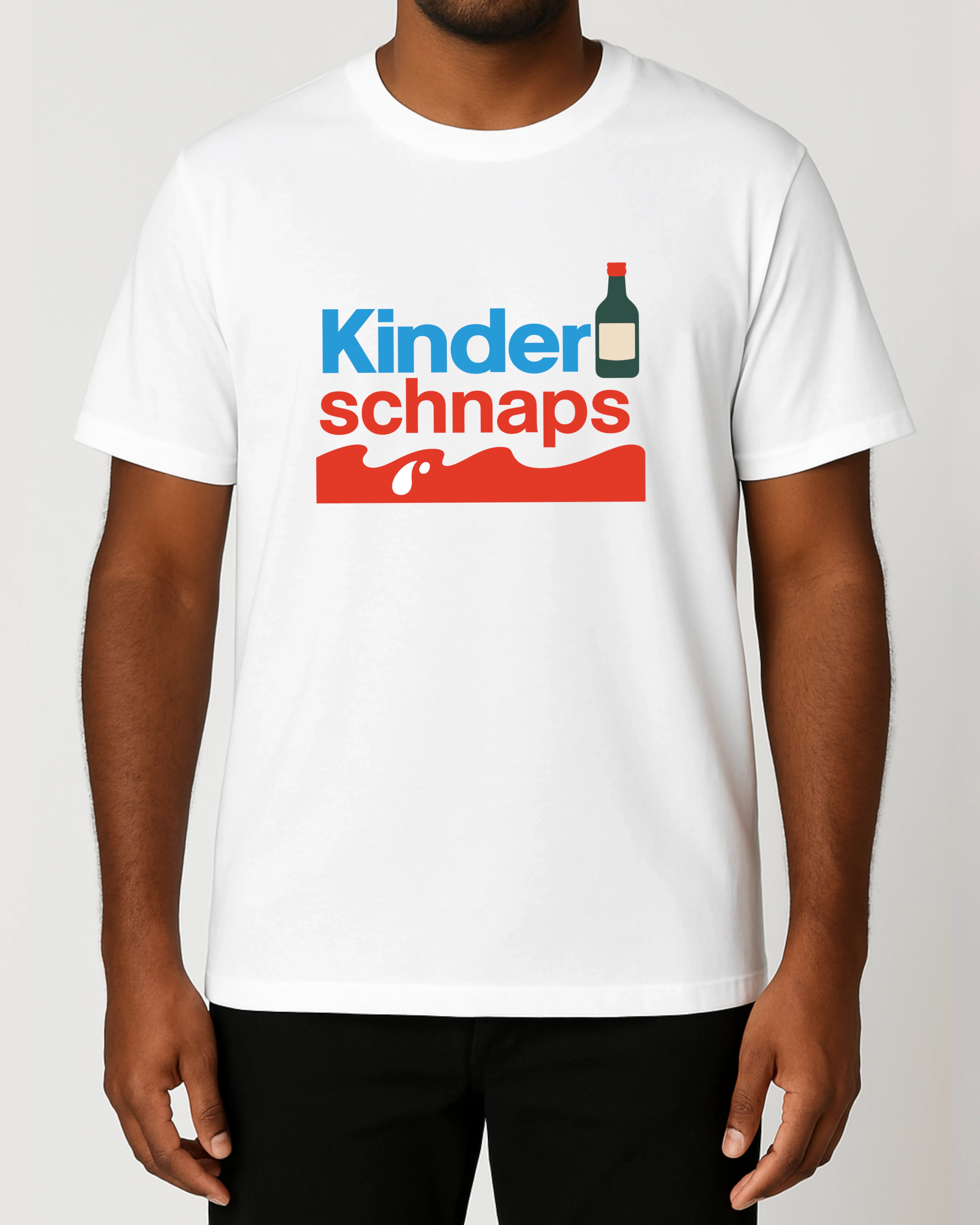 Kinderschnaps Shirt Weiß – Lustiges Parodie Shirt Damen Herren