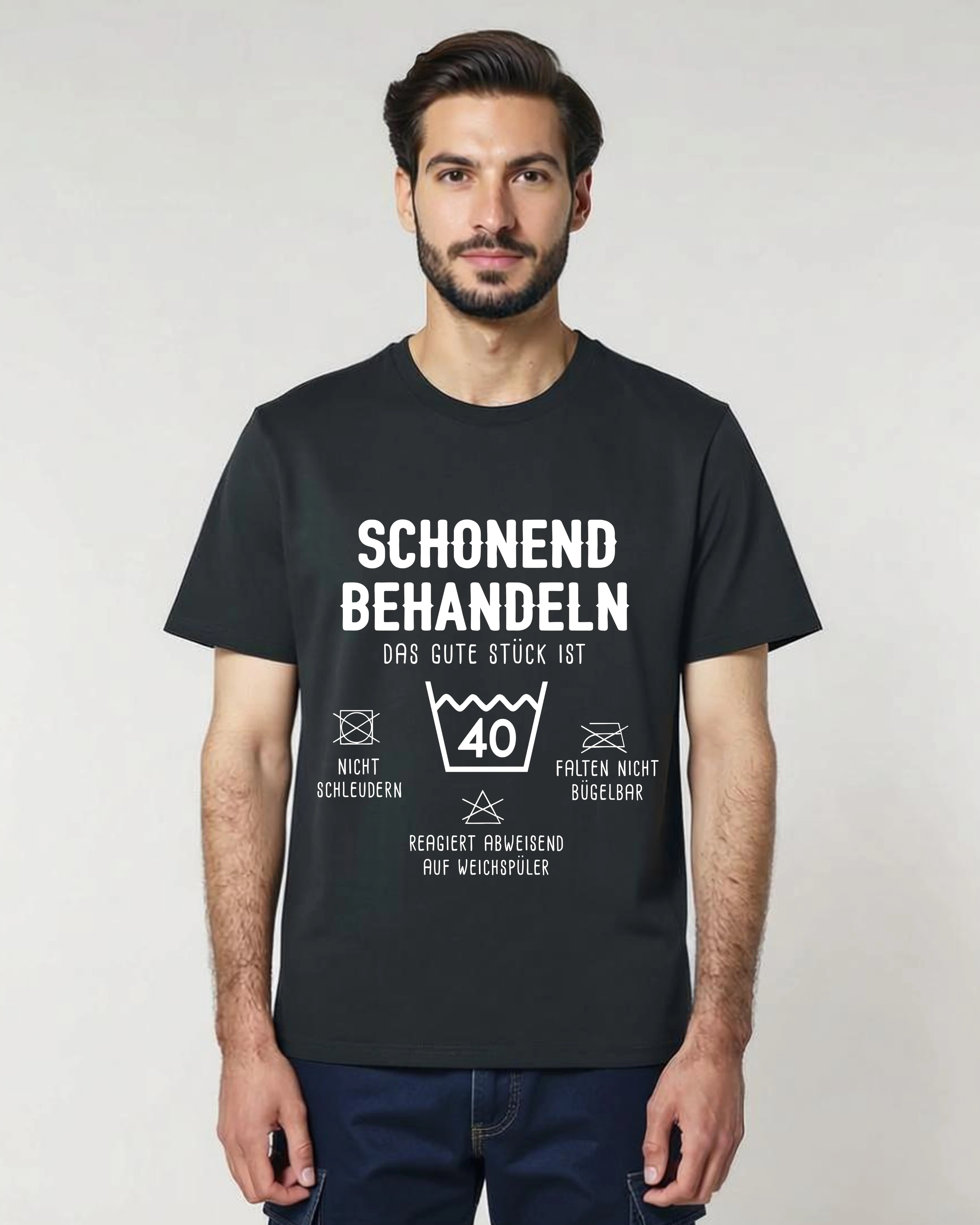 Schonend behandeln“ T-Shirt – Personalisierbar mit Alter | Teeflix