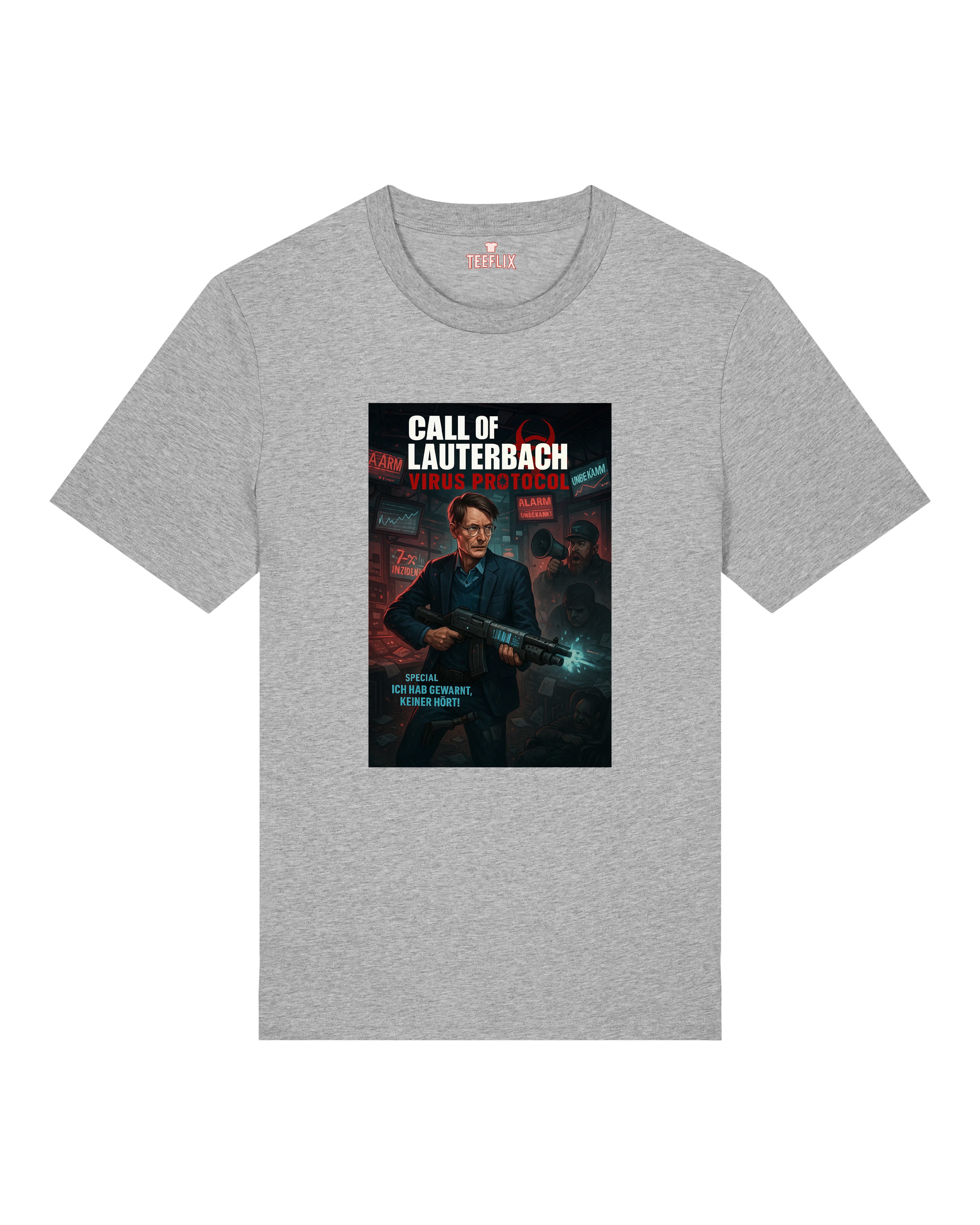 Graues Shirt mit detailreichem Lauterbach-Motiv, perfekt für Statement-Outfits.