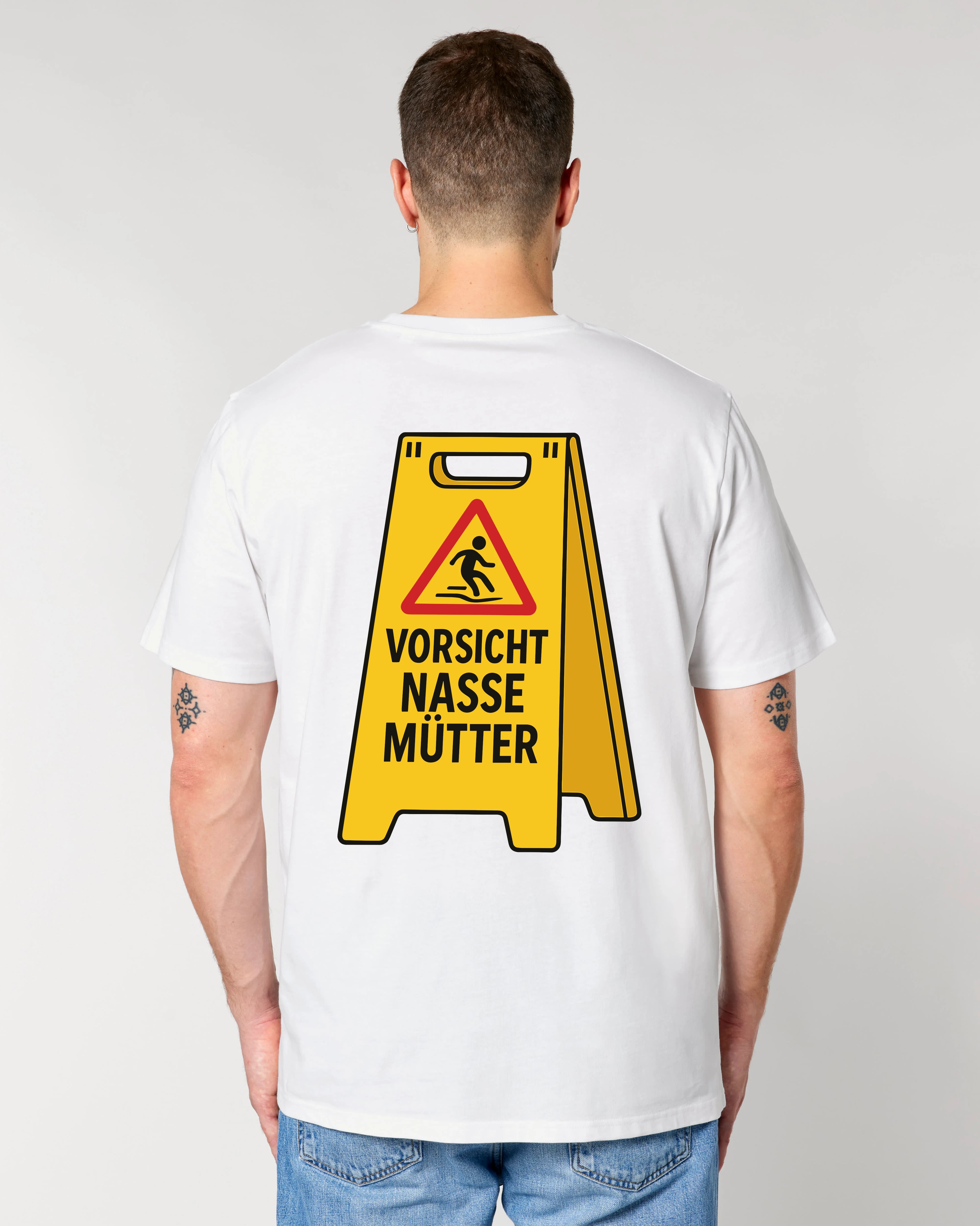 Vorsicht Nasse Mütter – Lustiges Warnschild Shirt | Teeflix