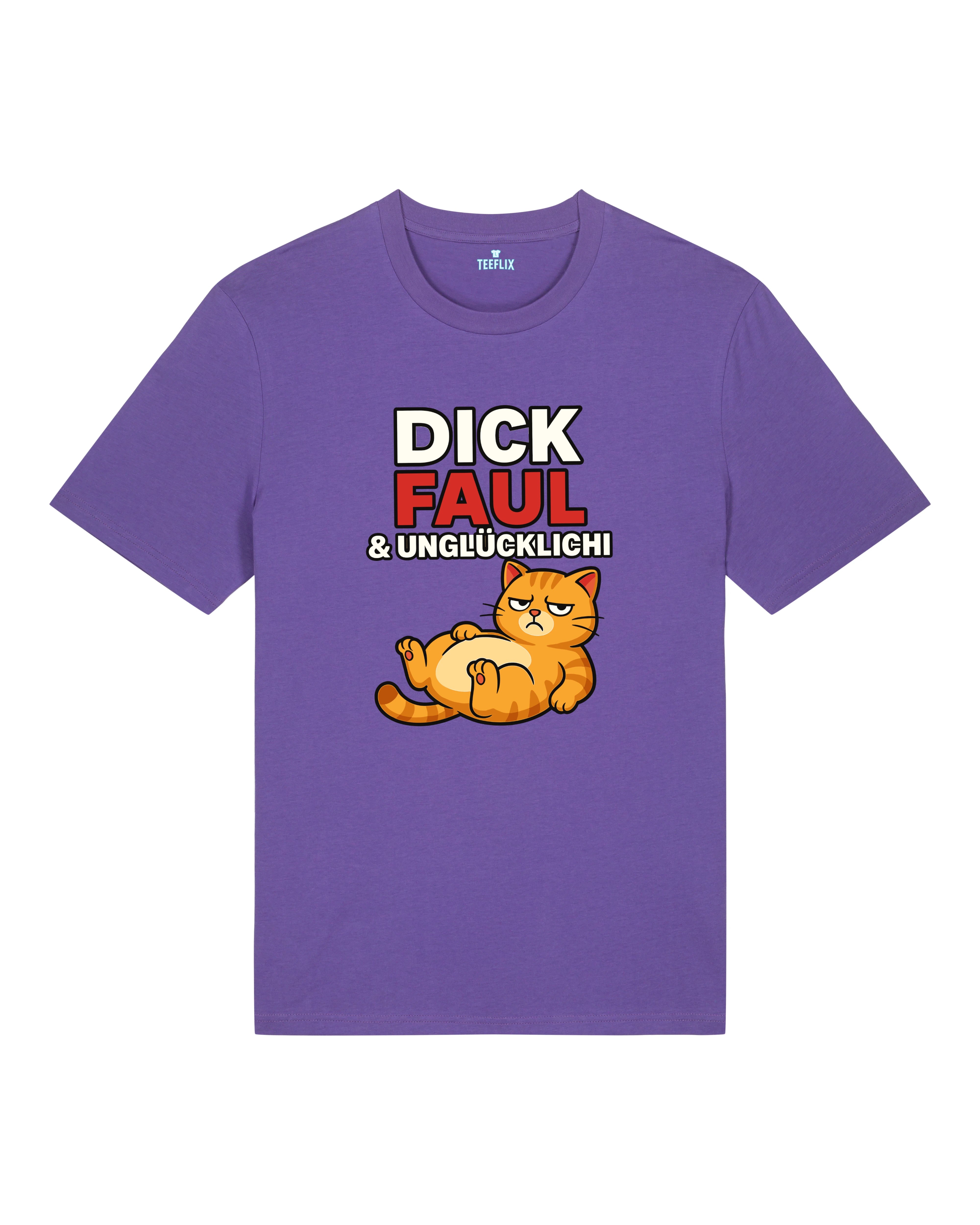 Dick Faul & Unglücklich Lustiges Katzen T-Shirt | Teeflix