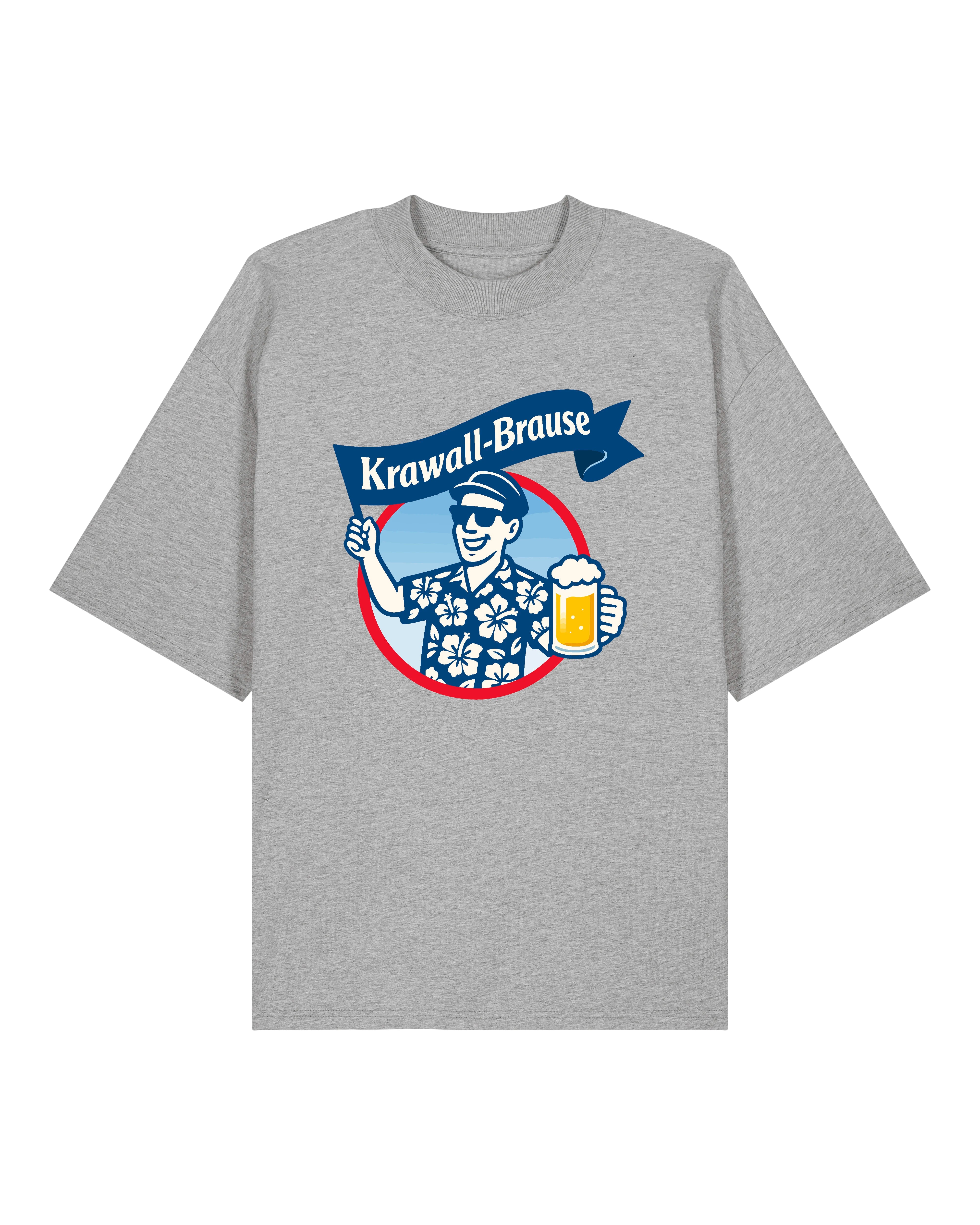 Lustiges T-Shirt mit Spruch in Grau – Krawallbrause – Oversized Fit – Teeflix Funshirt