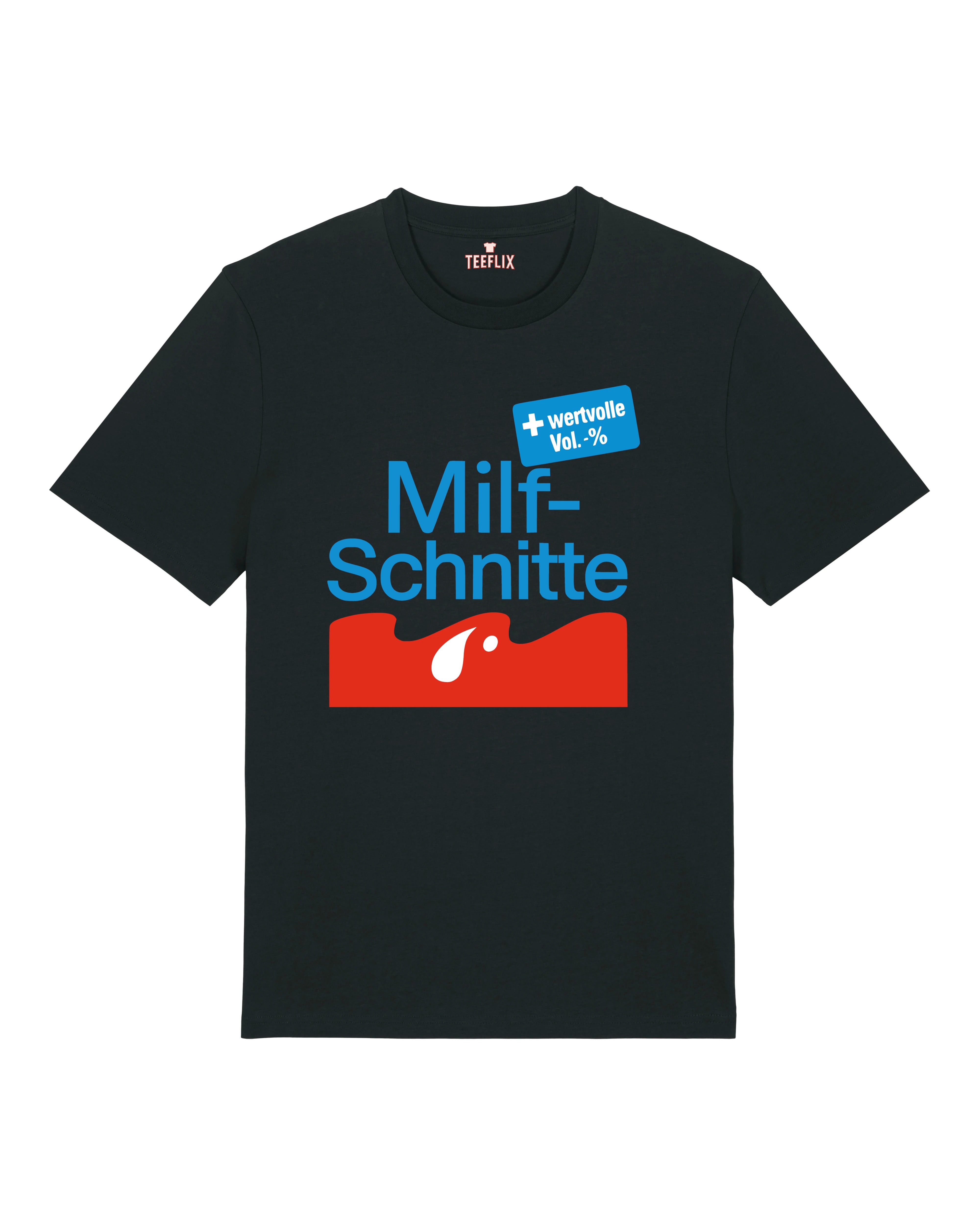 Lustiges T-Shirt Milf-Schnitte in Schwarz – T-Shirt mit Spruch – Normal Fit – Teeflix Funshirt