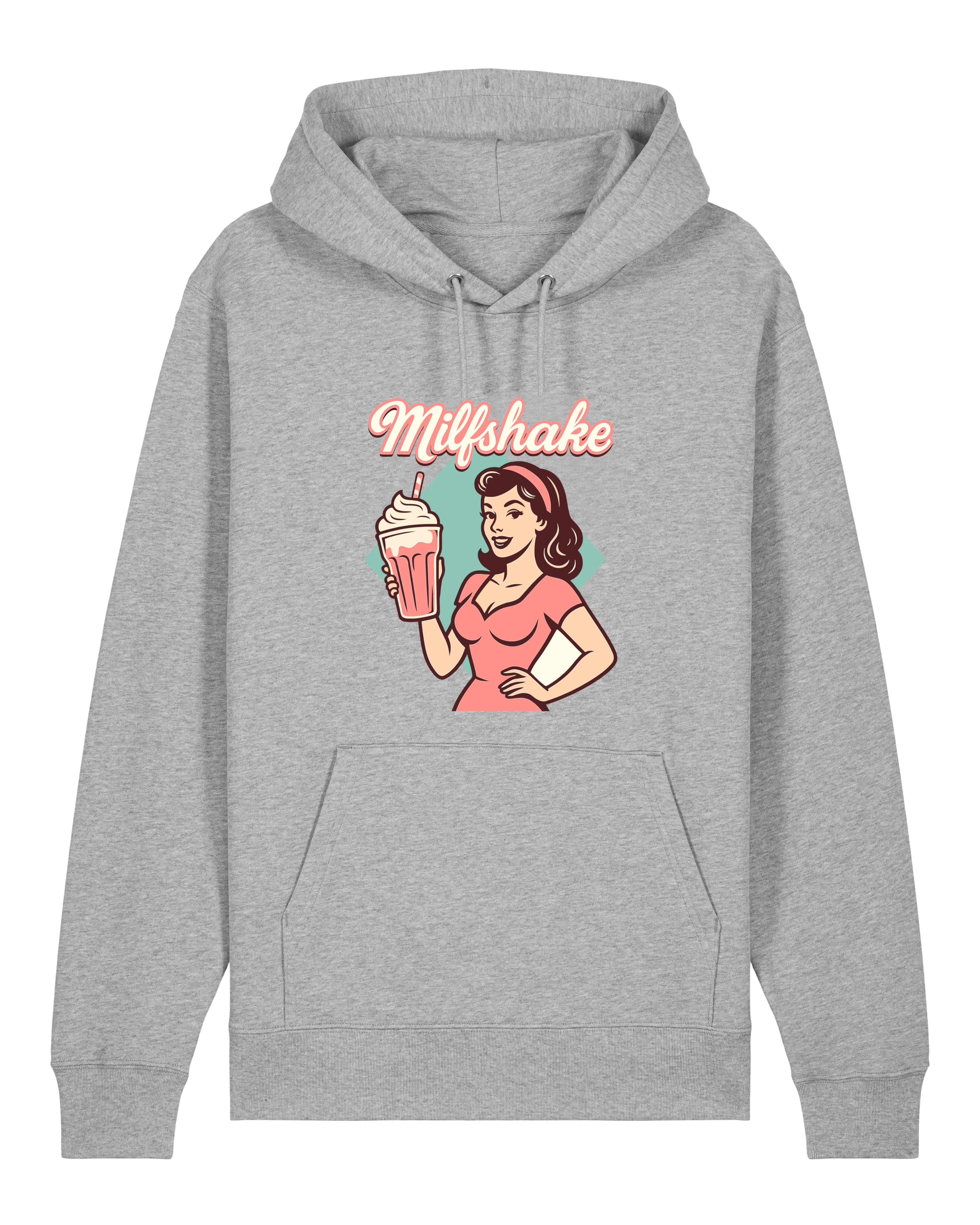 Milfshake Hoodie Grau Lustiges Retro Streetwear Design