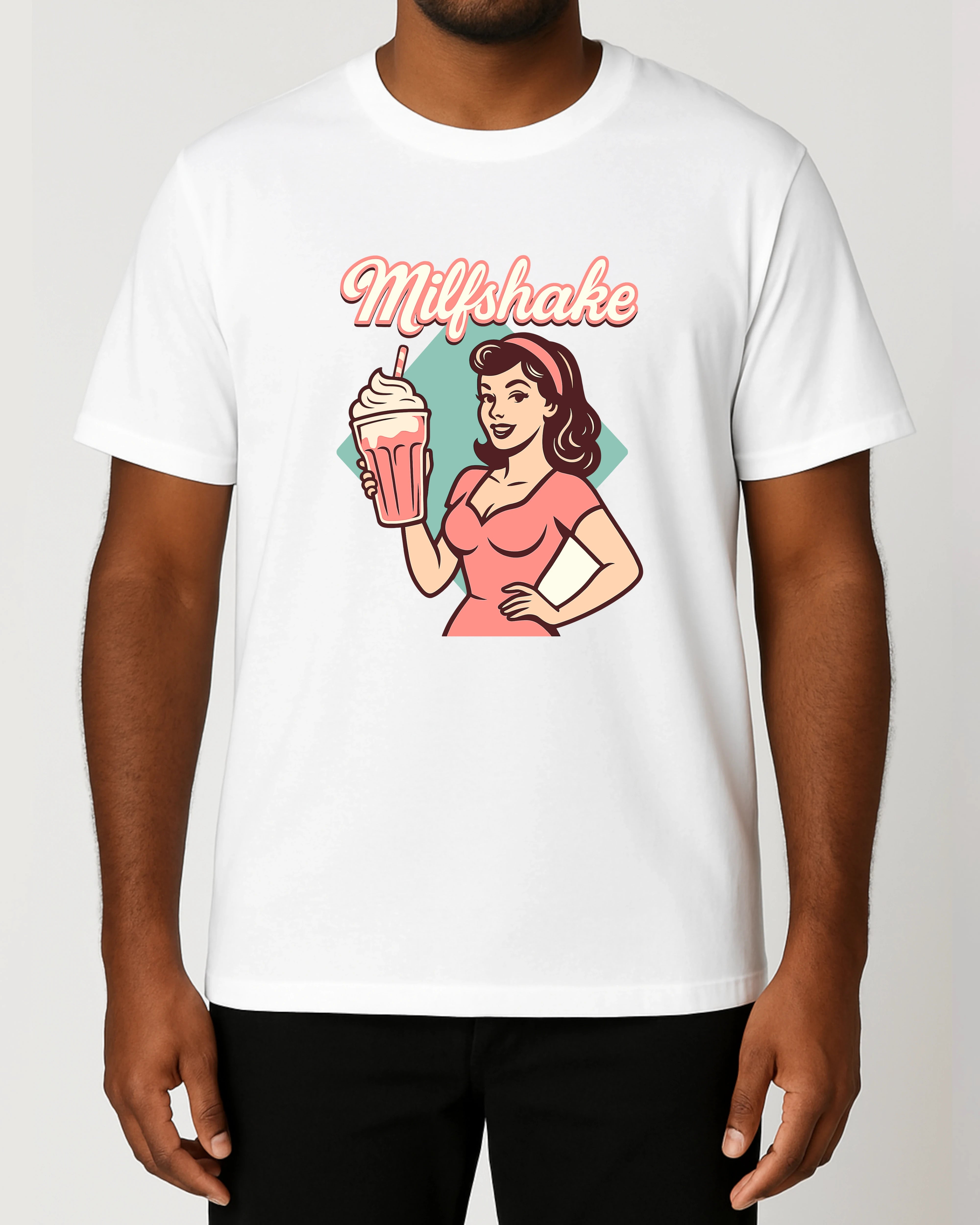 Milfshake T-Shirt Weiß lustig Retro