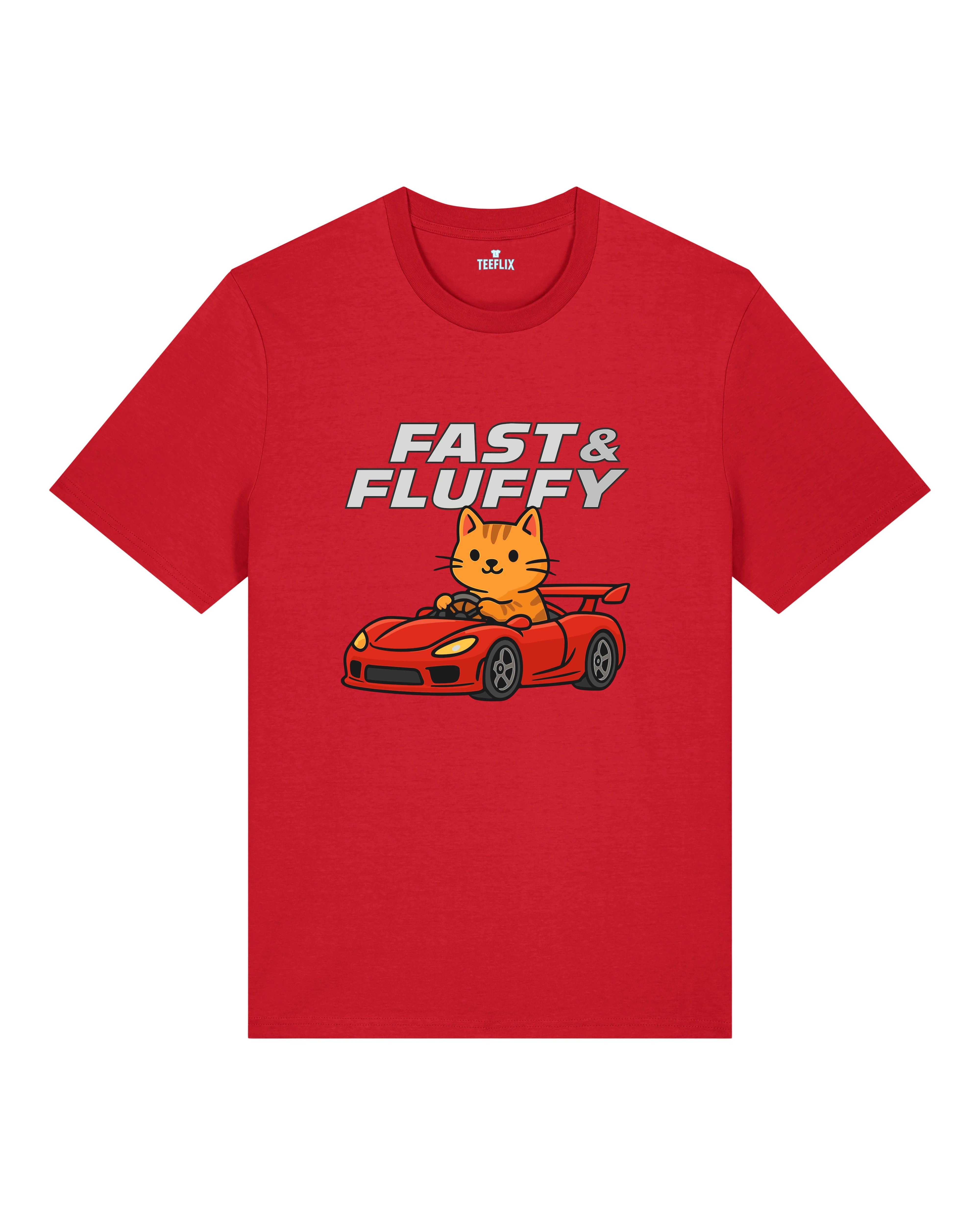 Fast & Fluffy Lustiges Katzen Auto T-Shirt Spruch | Teeflix