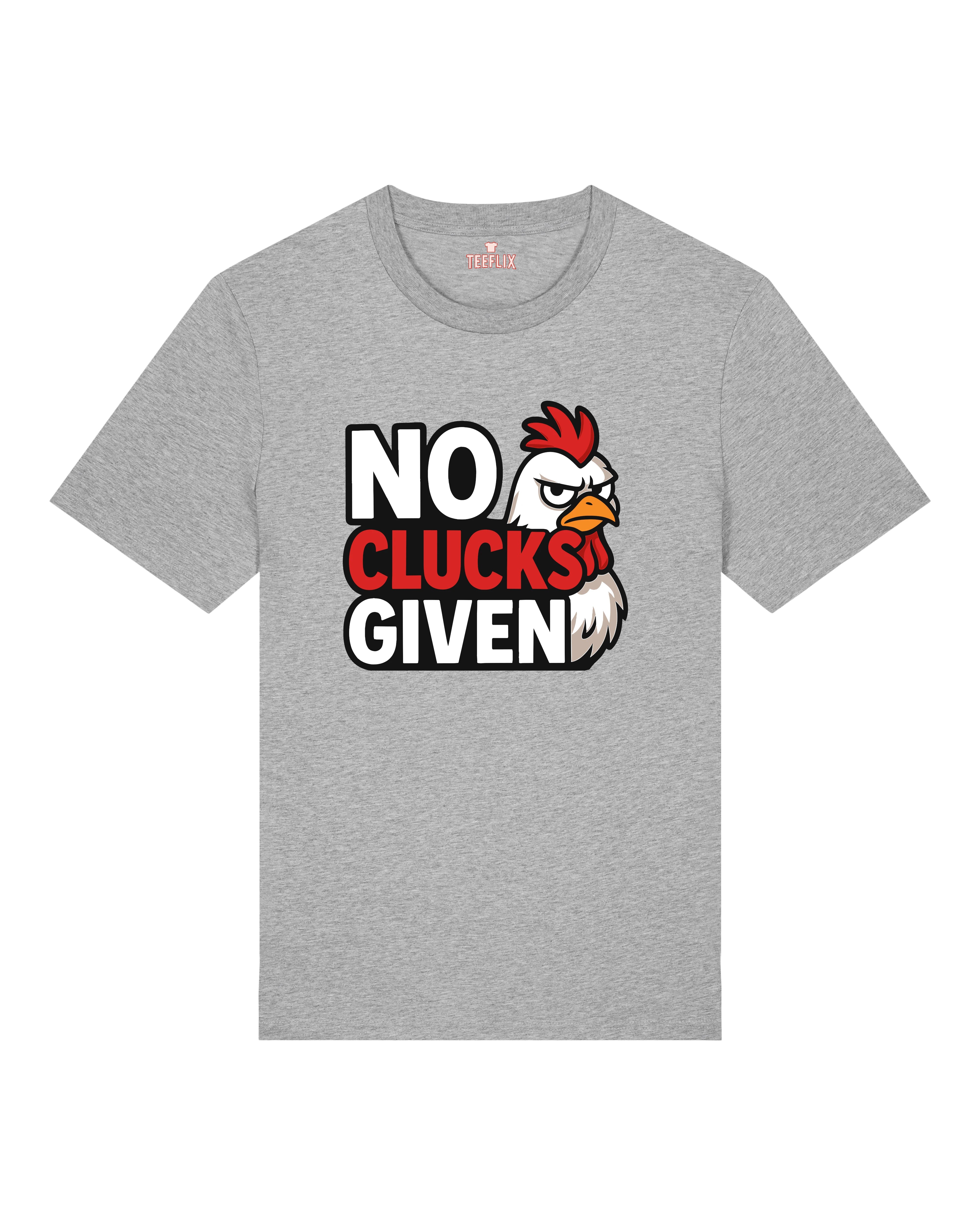 No Clucks Given Shirt Grau – Lustiges Statement T-Shirt mit Huhn