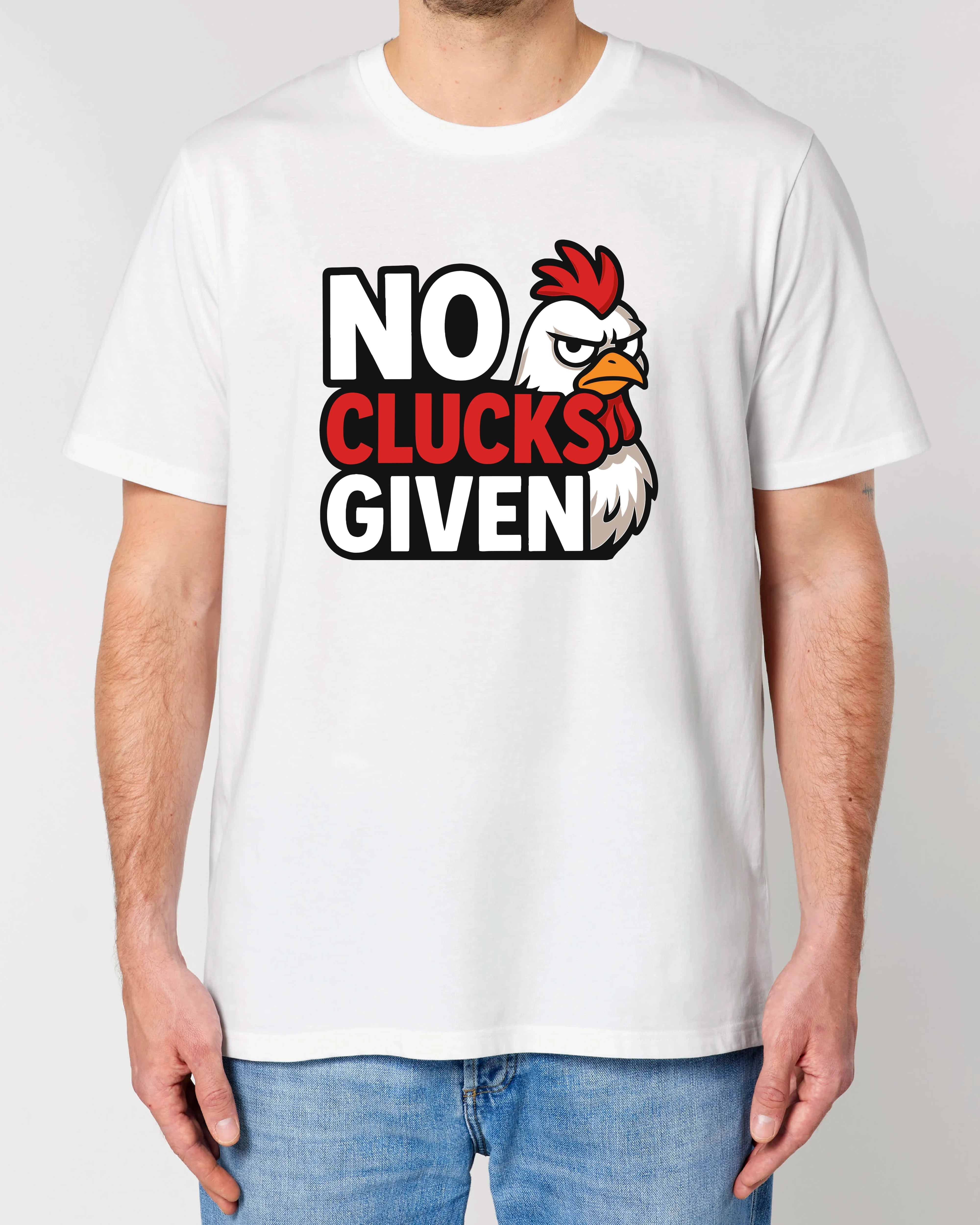 Lustiges Shirt No Clucks Given Weiß – Meme Statement T-Shirt mit Huhn