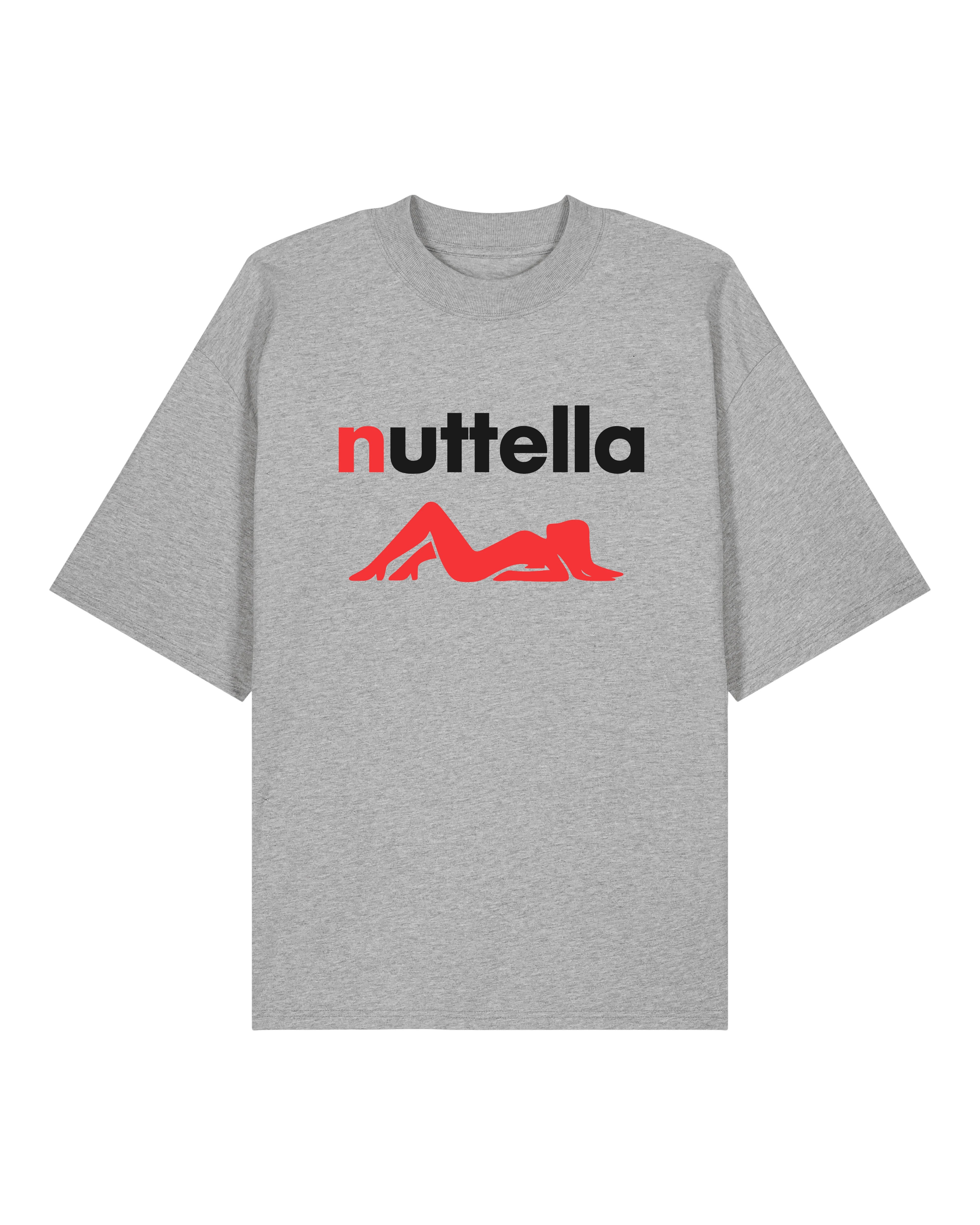 Graues Oversize T-Shirt mit Nutella Print – Streetwear von Teeflix