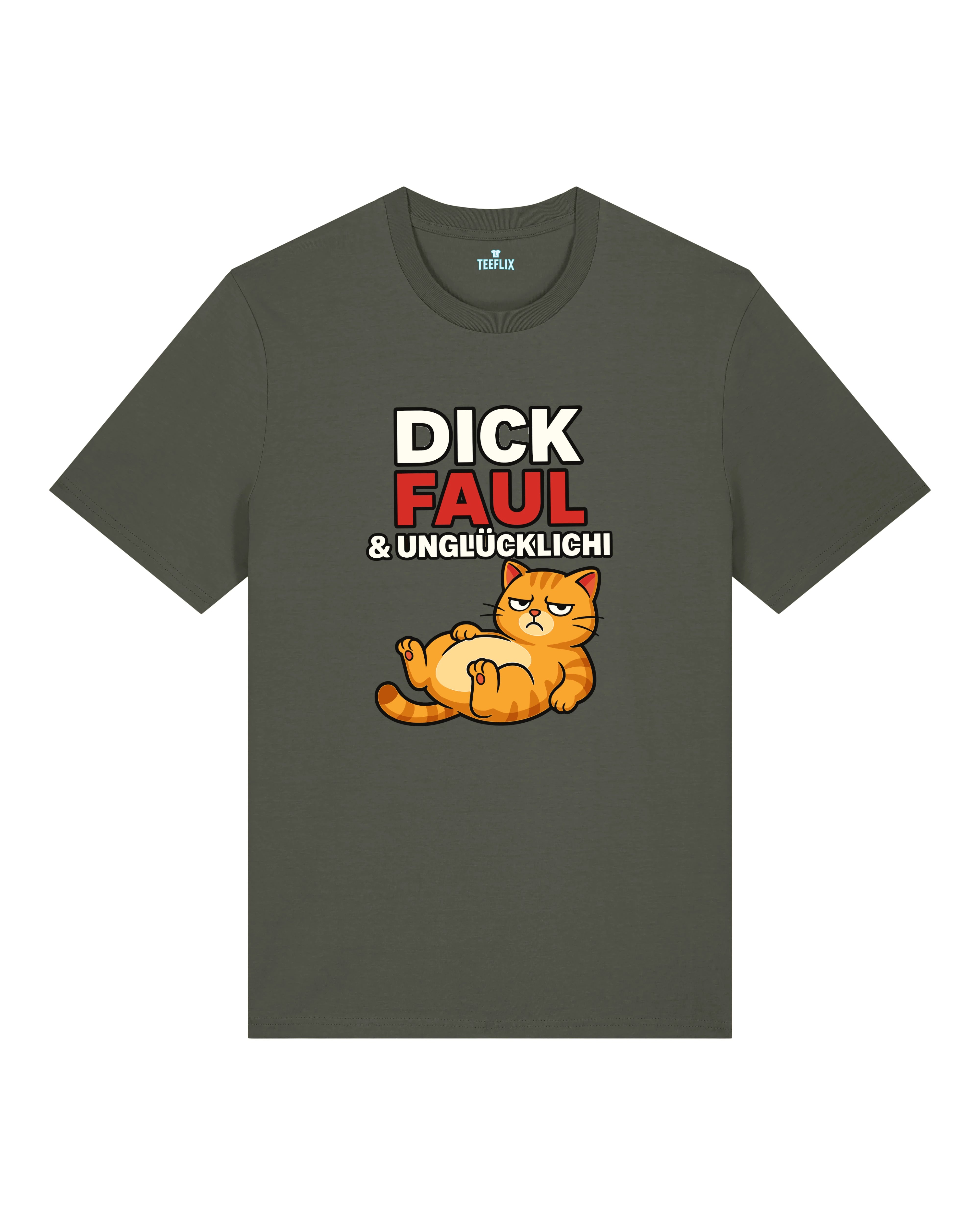 Dick Faul & Unglücklich Lustiges Katzen T-Shirt | Teeflix