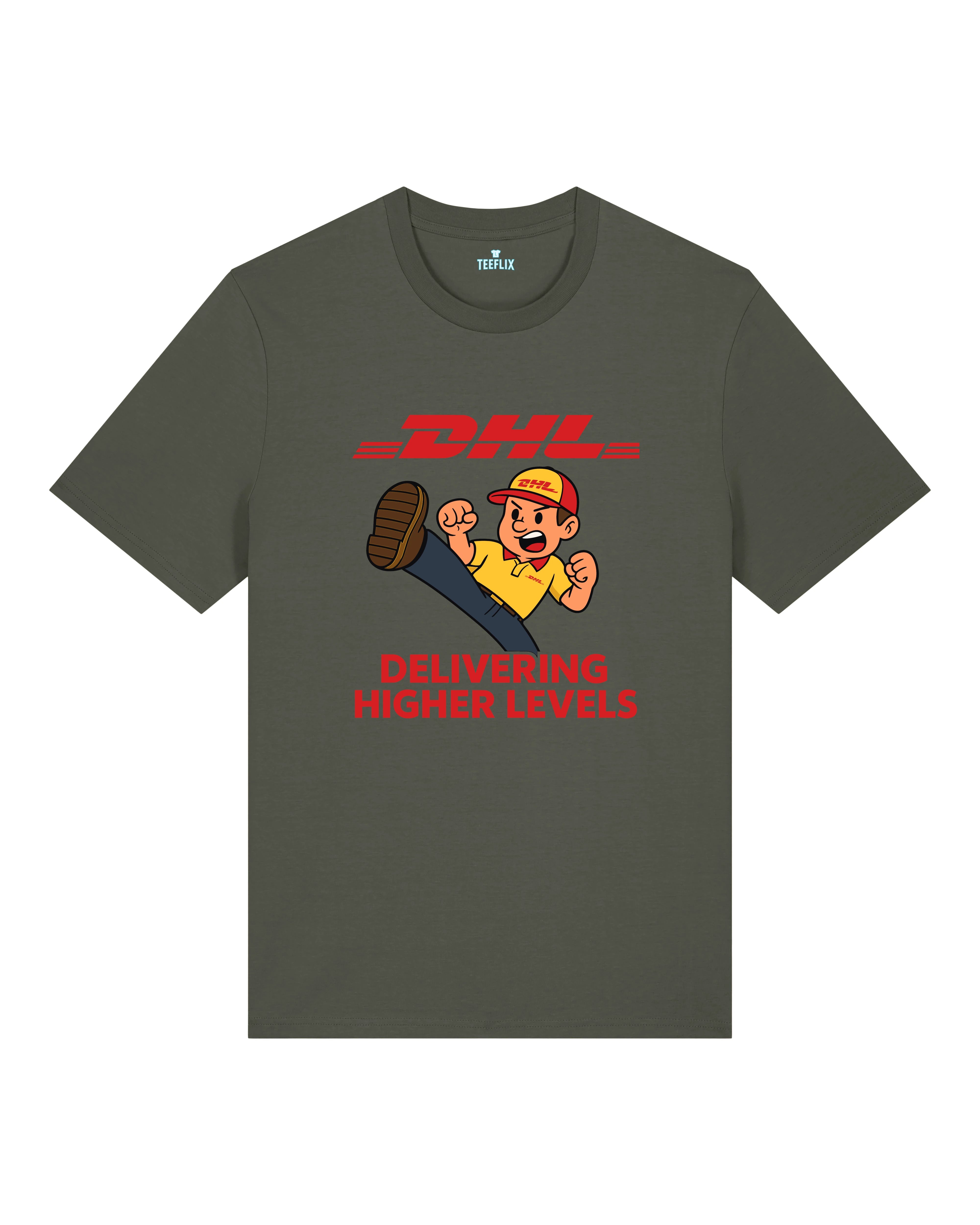 DHL Parodie Delivering Higher Levels Lustiges Shirt | Teeflix