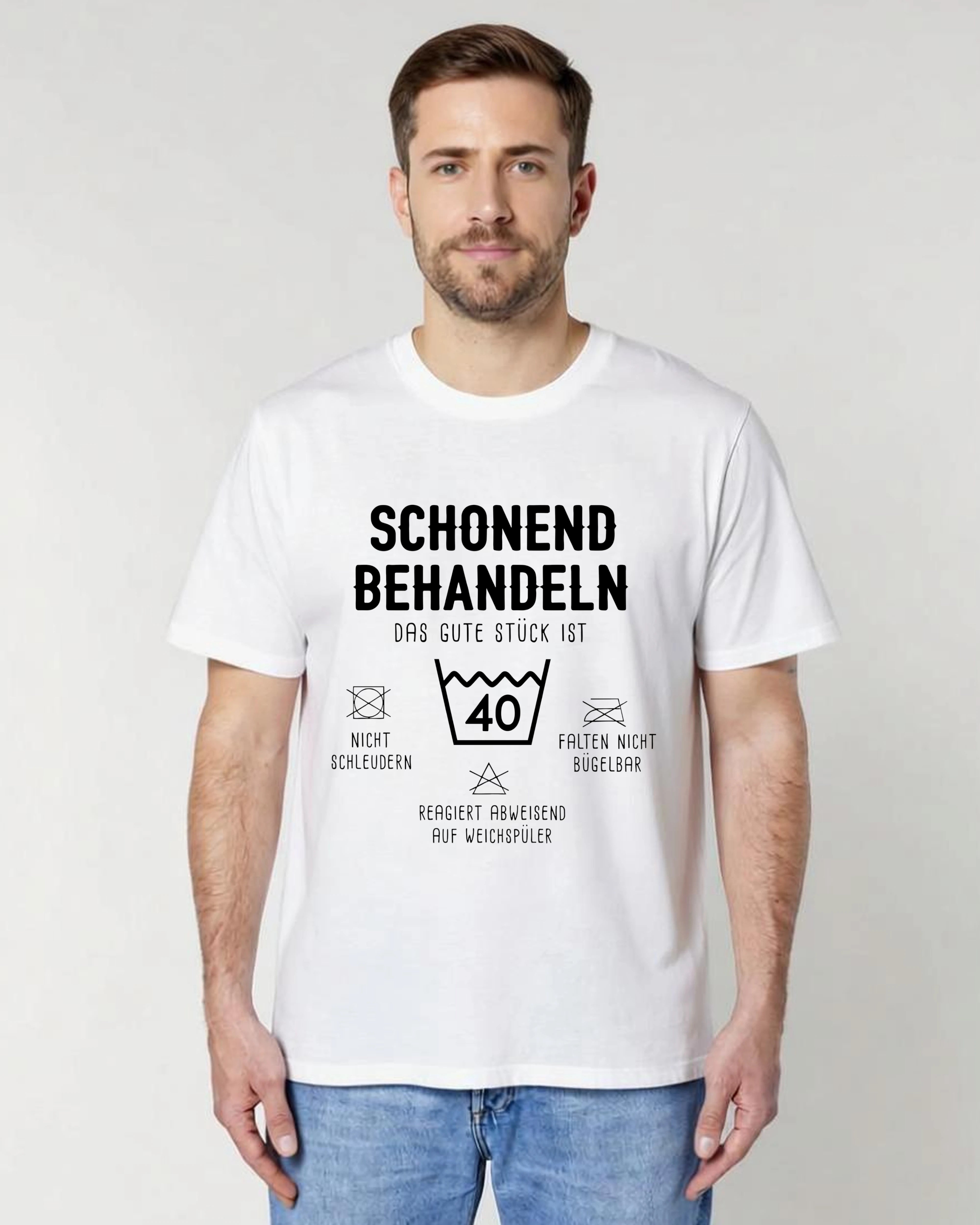 Schonend behandeln“ T-Shirt – Personalisierbar mit Alter | Teeflix