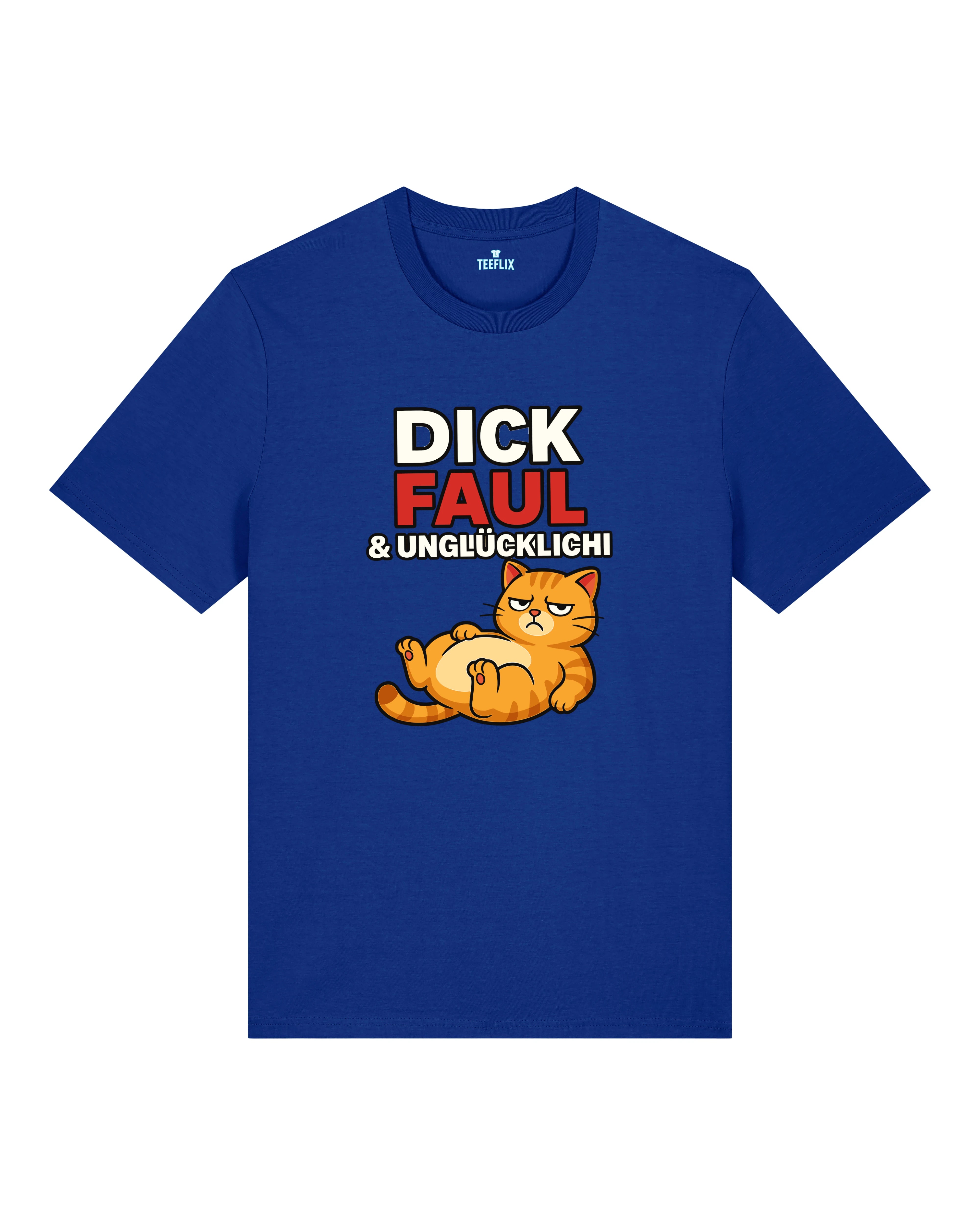 Dick Faul & Unglücklich Lustiges Katzen T-Shirt | Teeflix