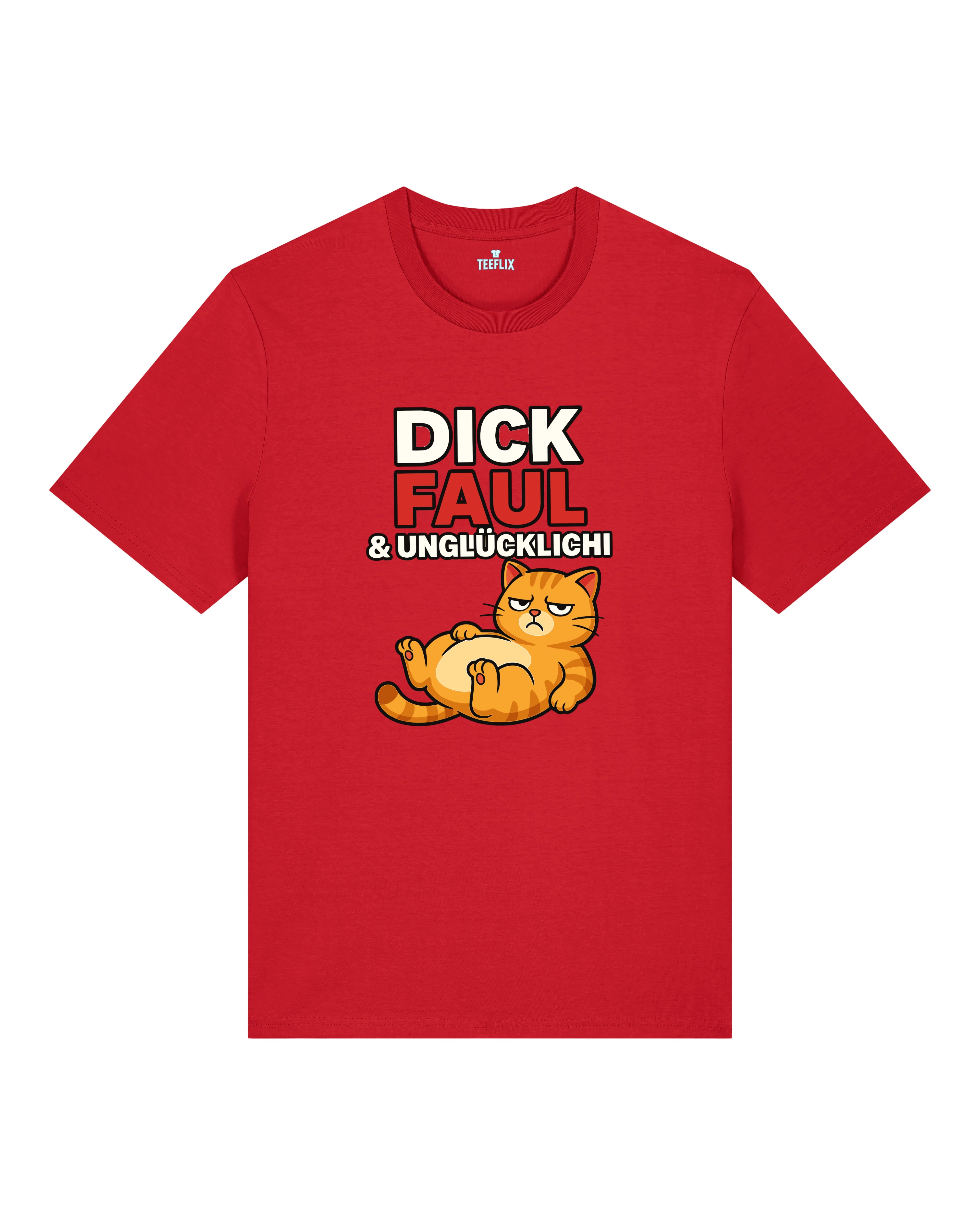 Dick Faul & Unglücklich Lustiges Katzen T-Shirt | Teeflix