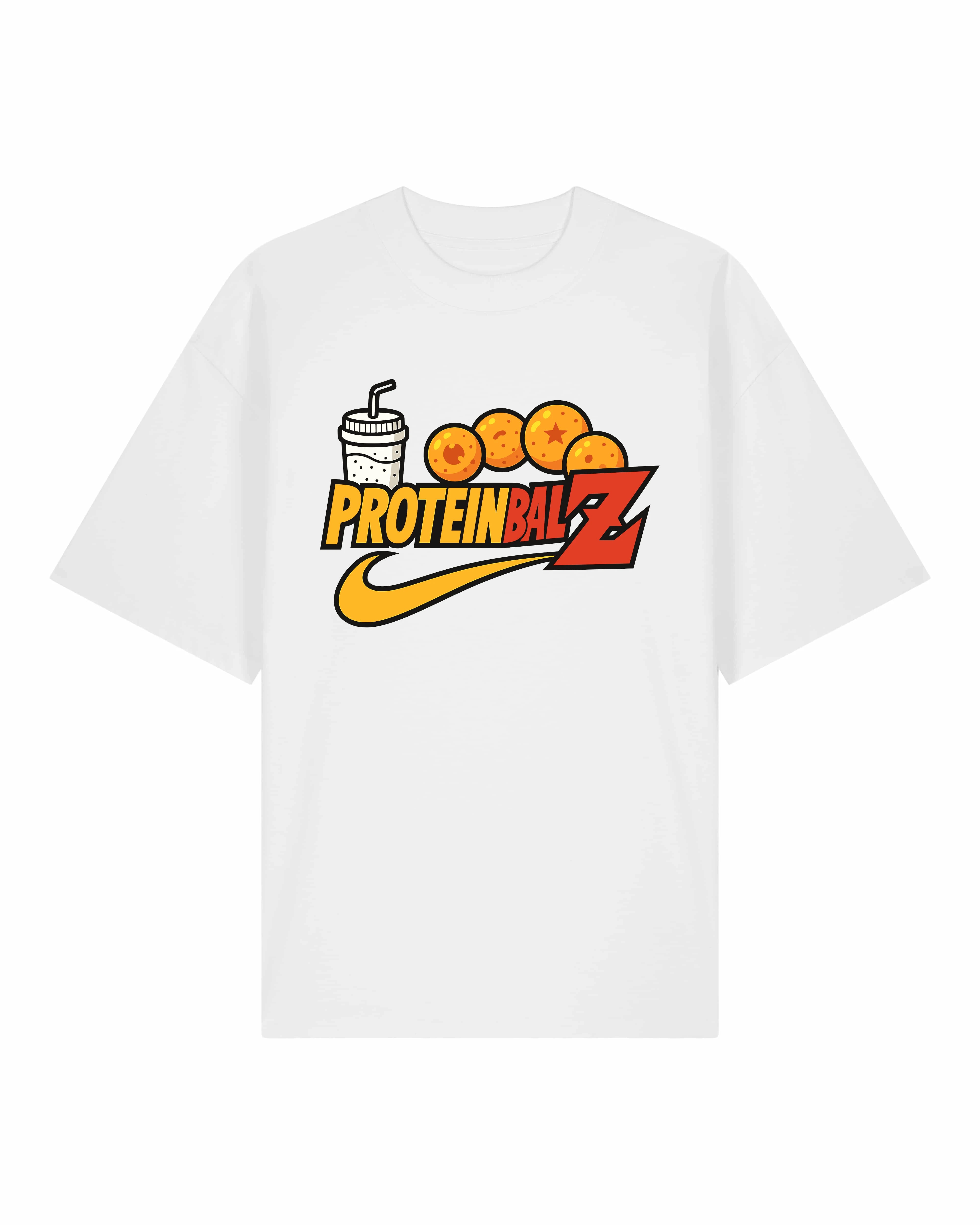 ProteinbalZ Gym Shirt Weiß Oversized Pump Cover Teeflix