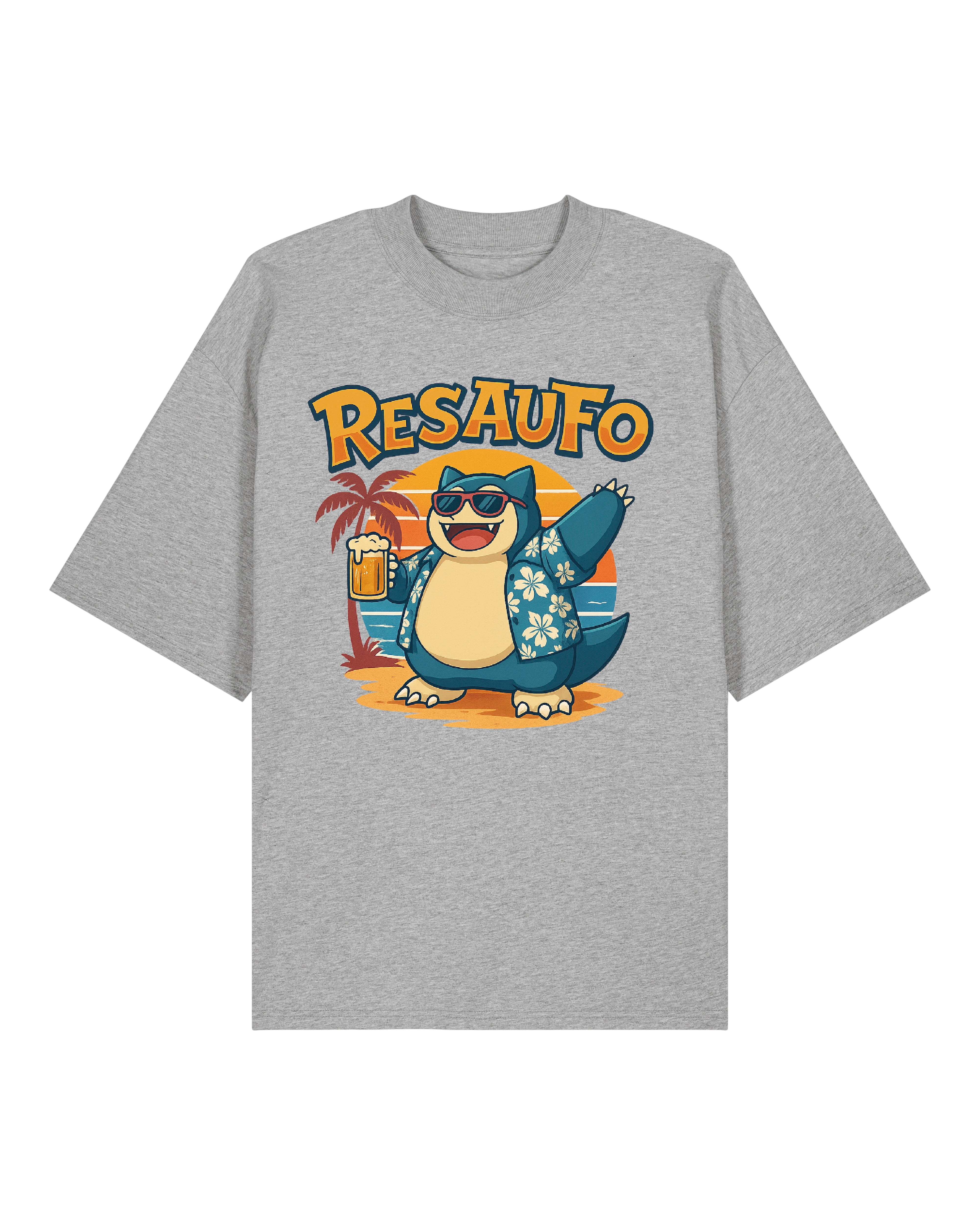 Oversized Resaufo Shirt in Grau – witziges Festival T-Shirt – Teeflix