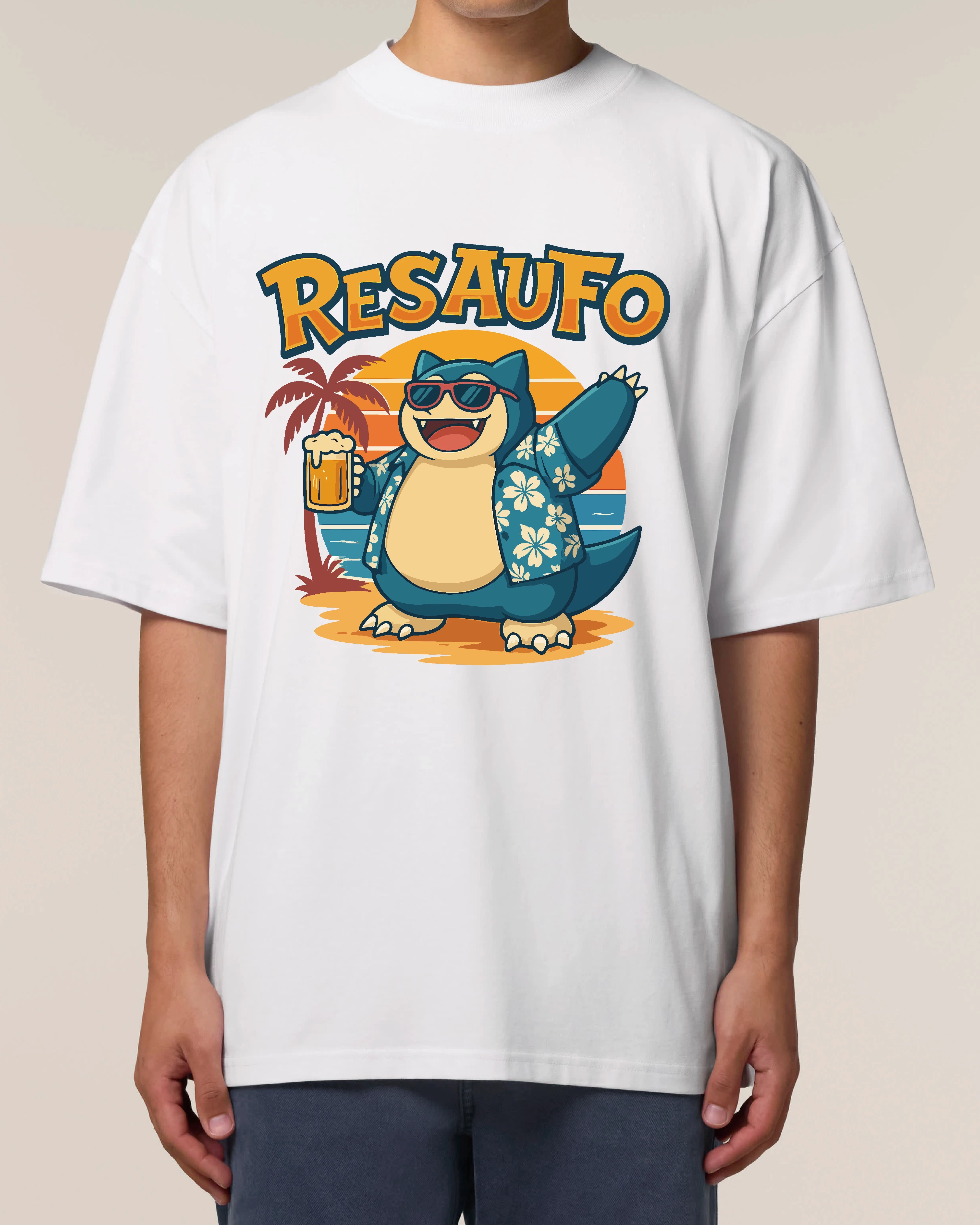 Oversized Resaufo Shirt in Weiß – lustiges T-Shirt mit Spruch – Teeflix