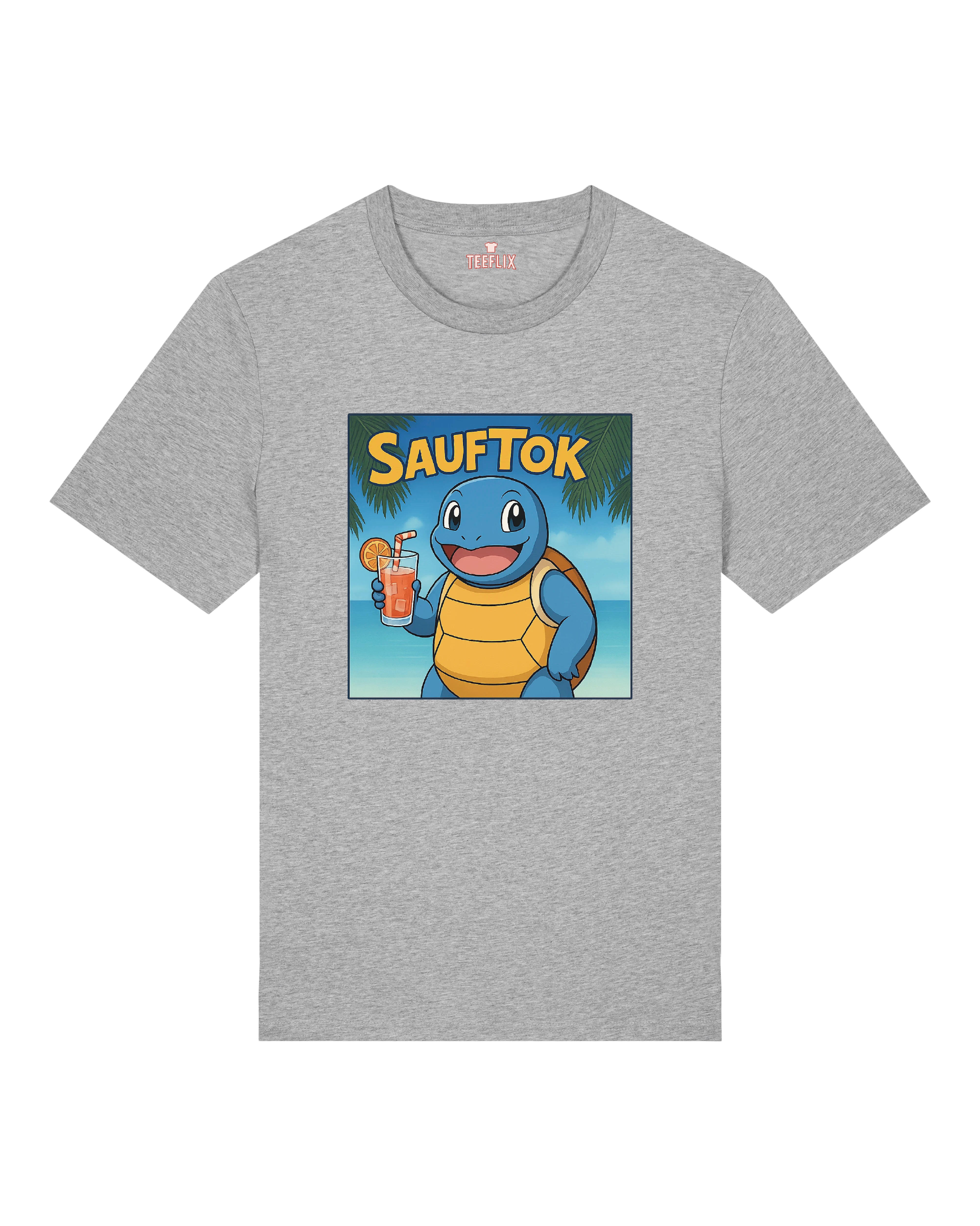 Graues SaufTok T-Shirt – witziges Motiv mit Cocktail und Urlaubsfeeling