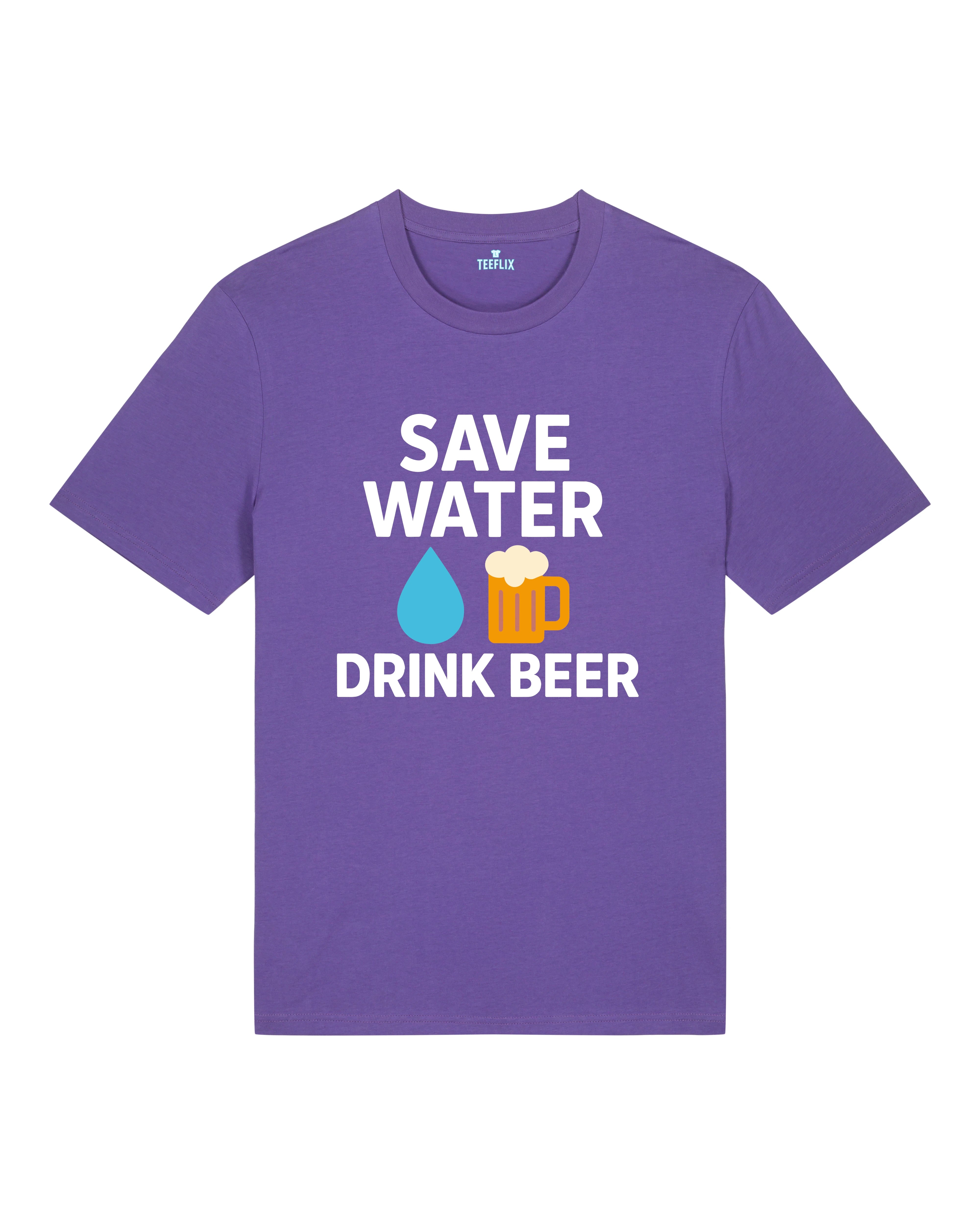 Save Water Drink Beer Shirt Lila – Lustiges Festival T-Shirt