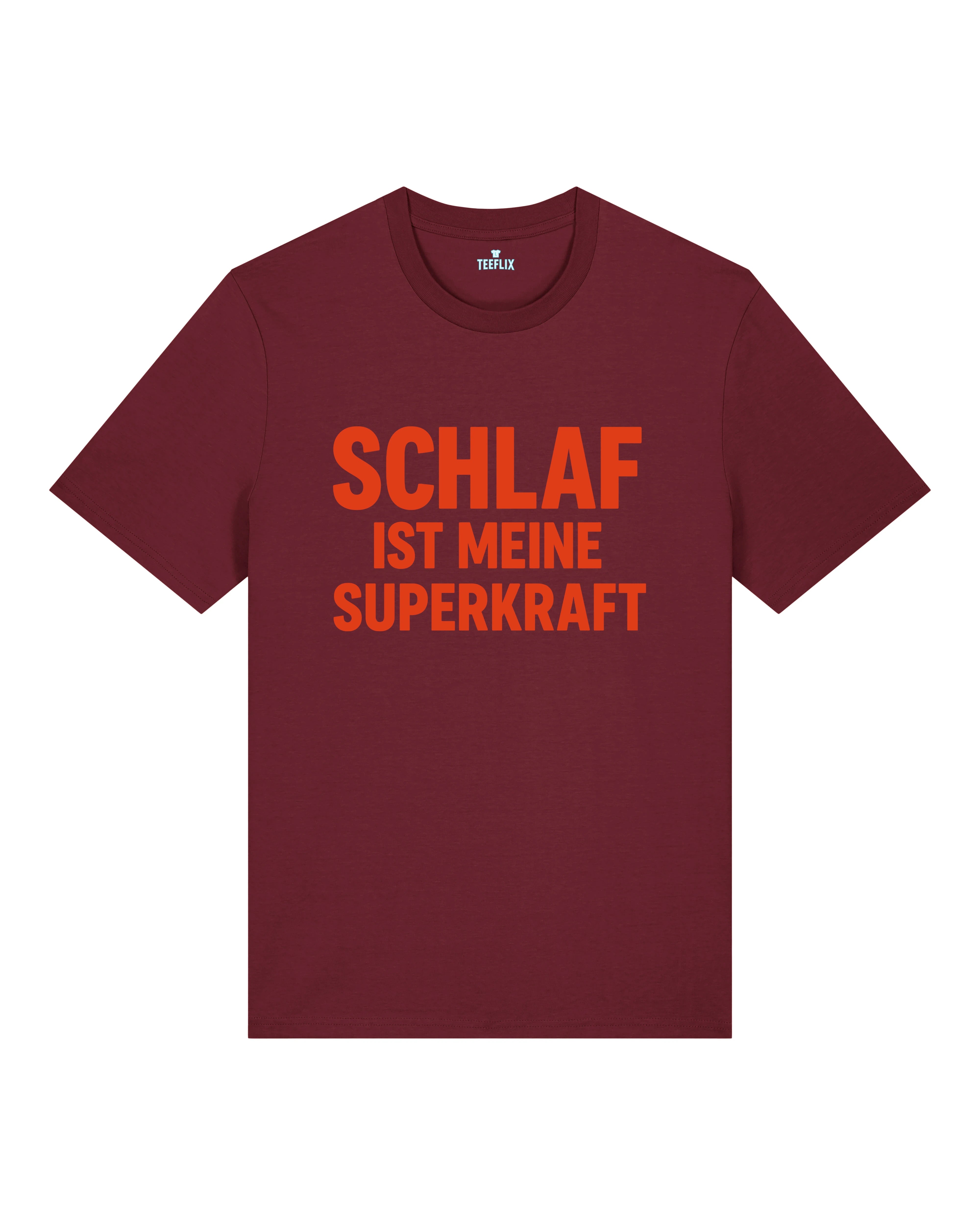 Schlaf ist meine Superkraft Shirt Burgund – Statement Fun T-Shirt