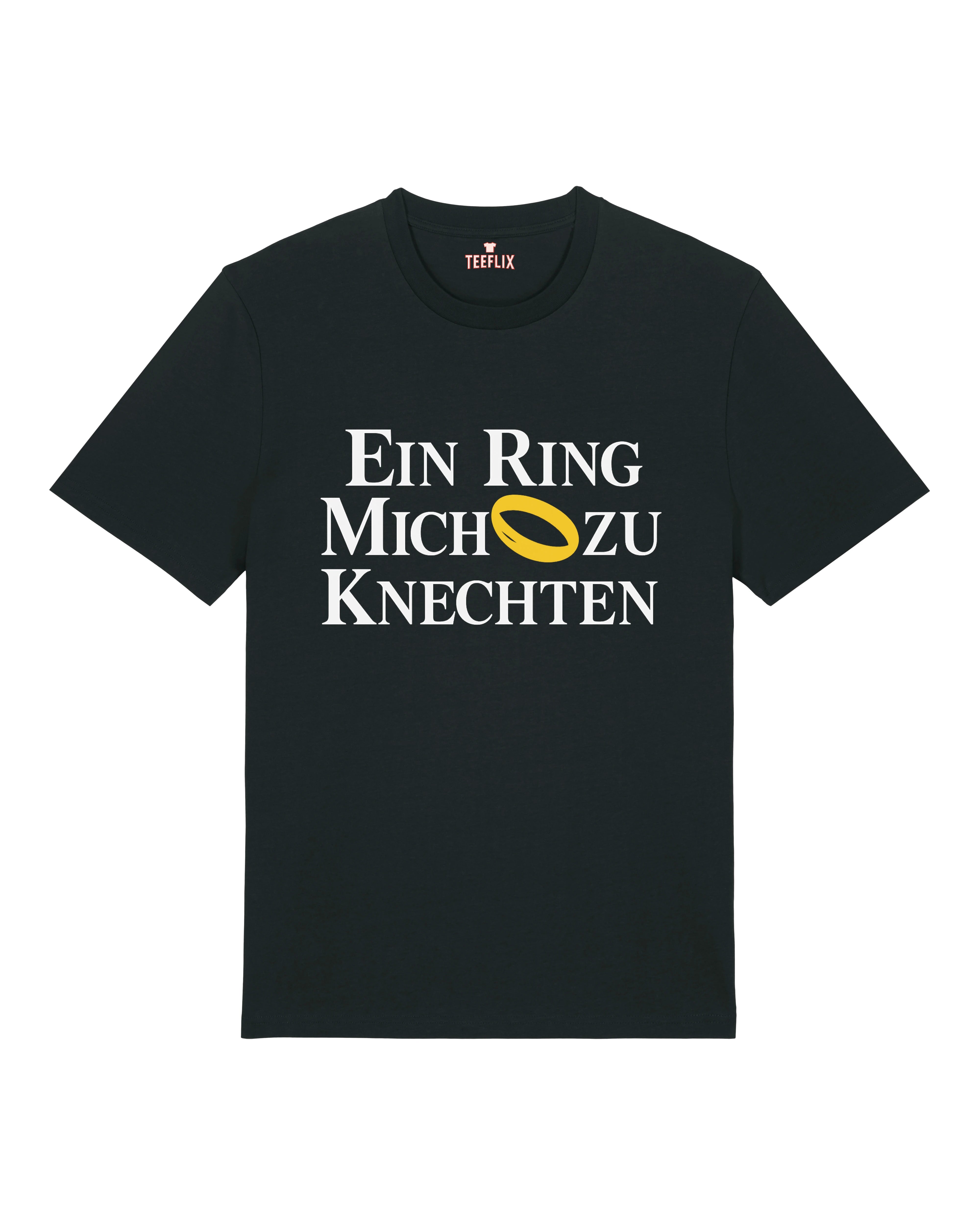 Ein Ring Mich Zu Knechten Shirt Schwarz – Lustiges JGA T-Shirt für Männer & Frauen Teeflix