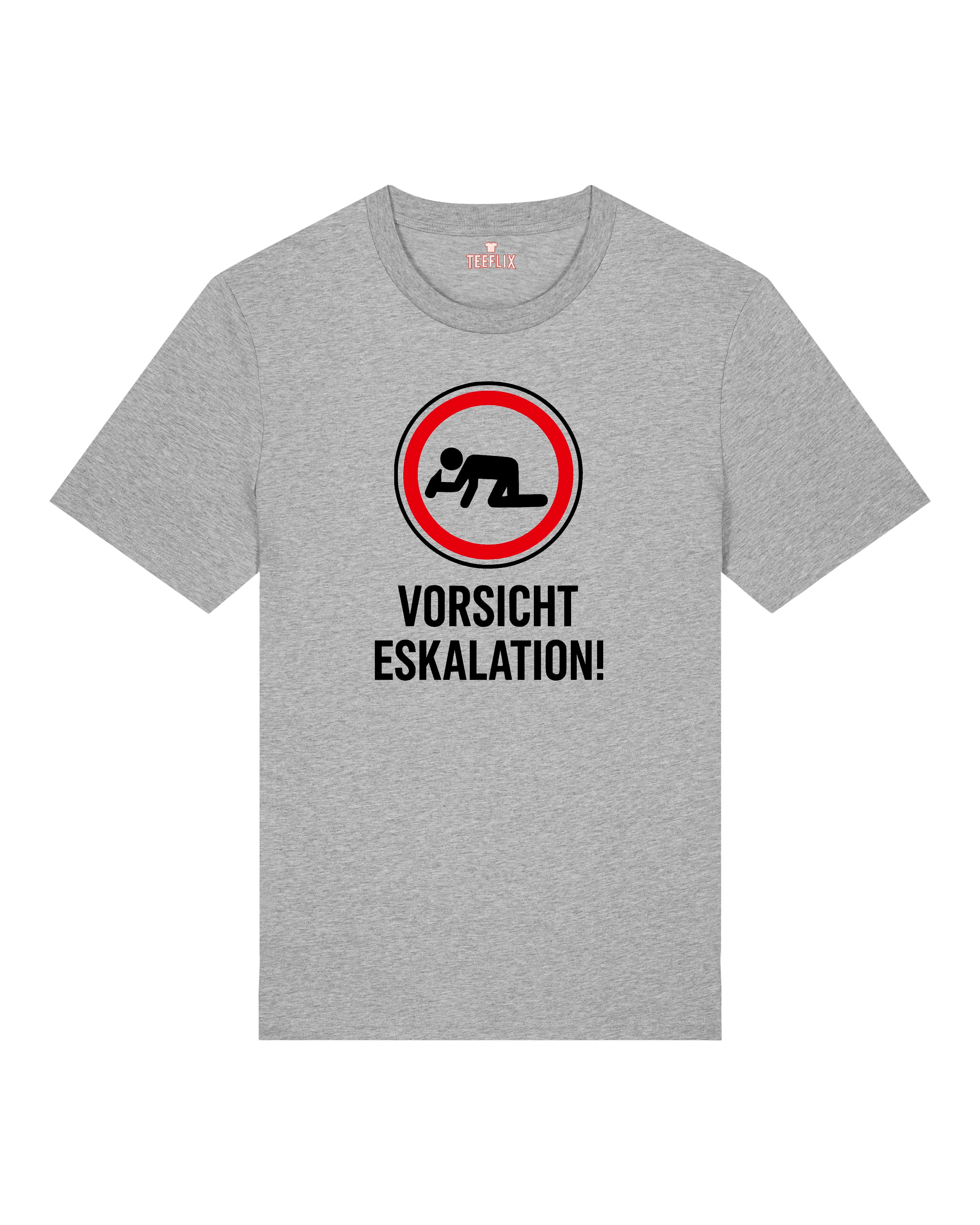Graues Funshirt mit Symbol eines kriechenden Partygängers und witzigem Text