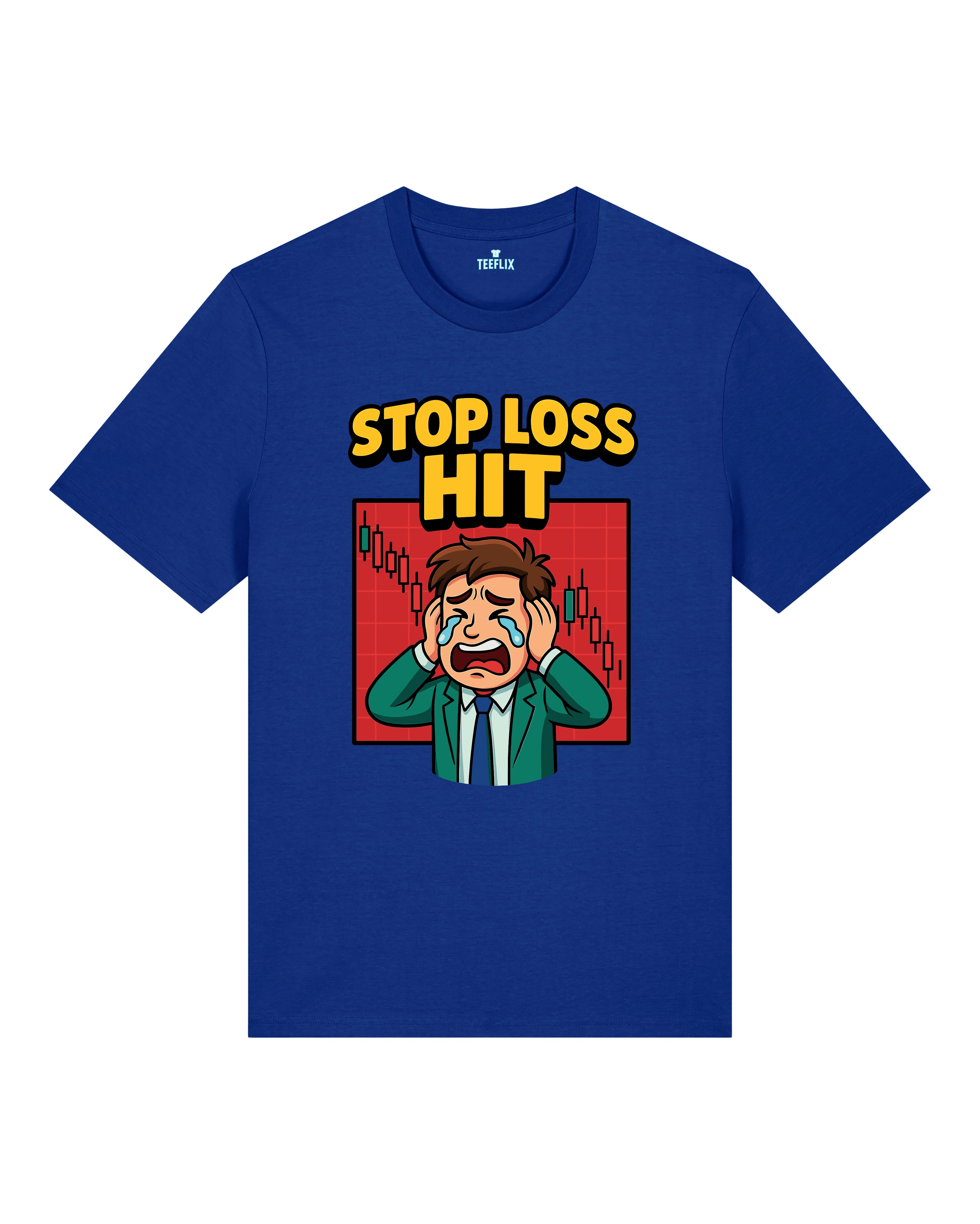STOP LOSS HIT Trading Crypto Shirt Blau – Teeflix Bitcoin Meme Trading Shirt