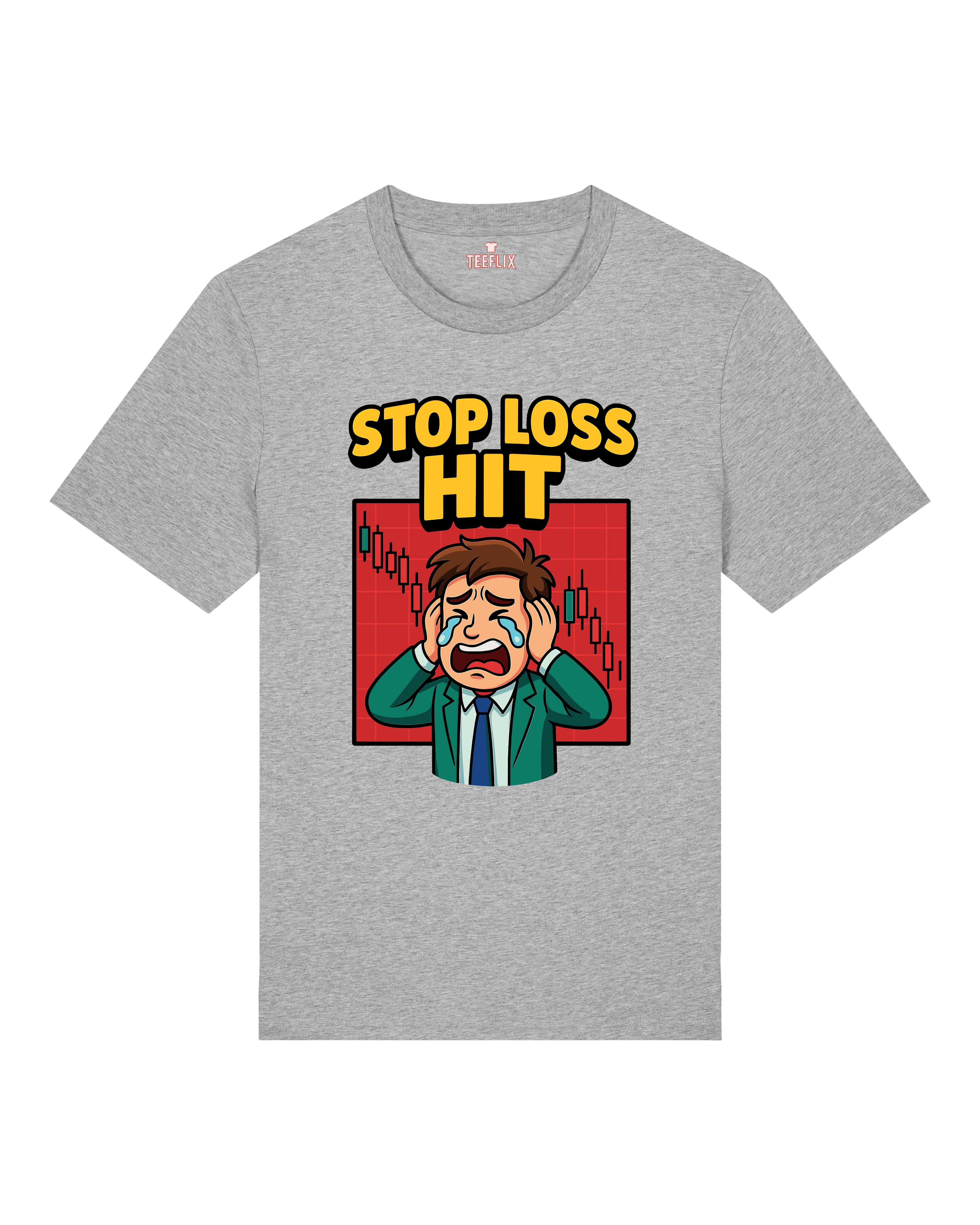 STOP LOSS HIT Trading Crypto Shirt Grau – Teeflix Krypto Trading Meme T-Shirt