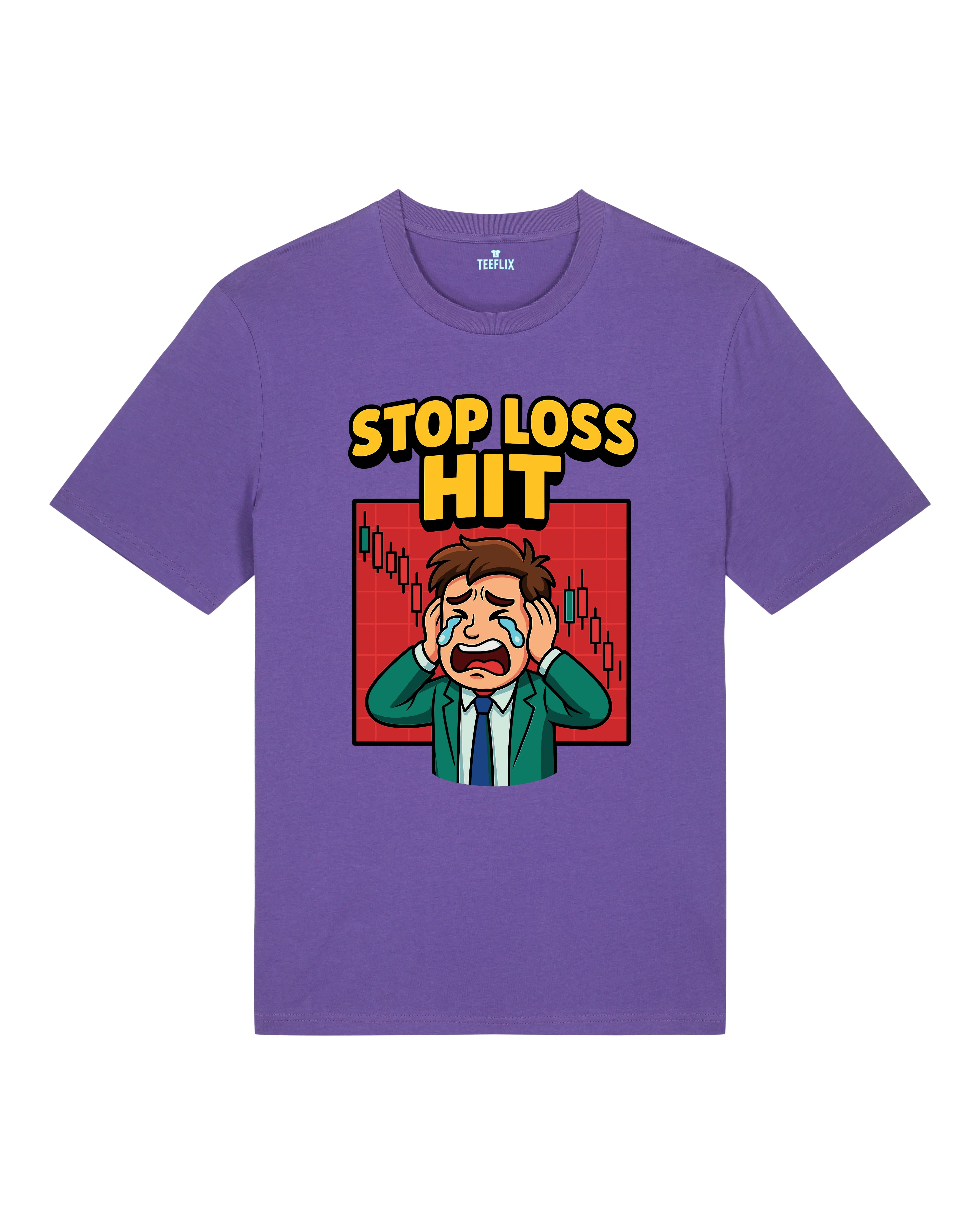 STOP LOSS HIT Trading Crypto Shirt Lila – Teeflix Bitcoin Trading Meme Shirt