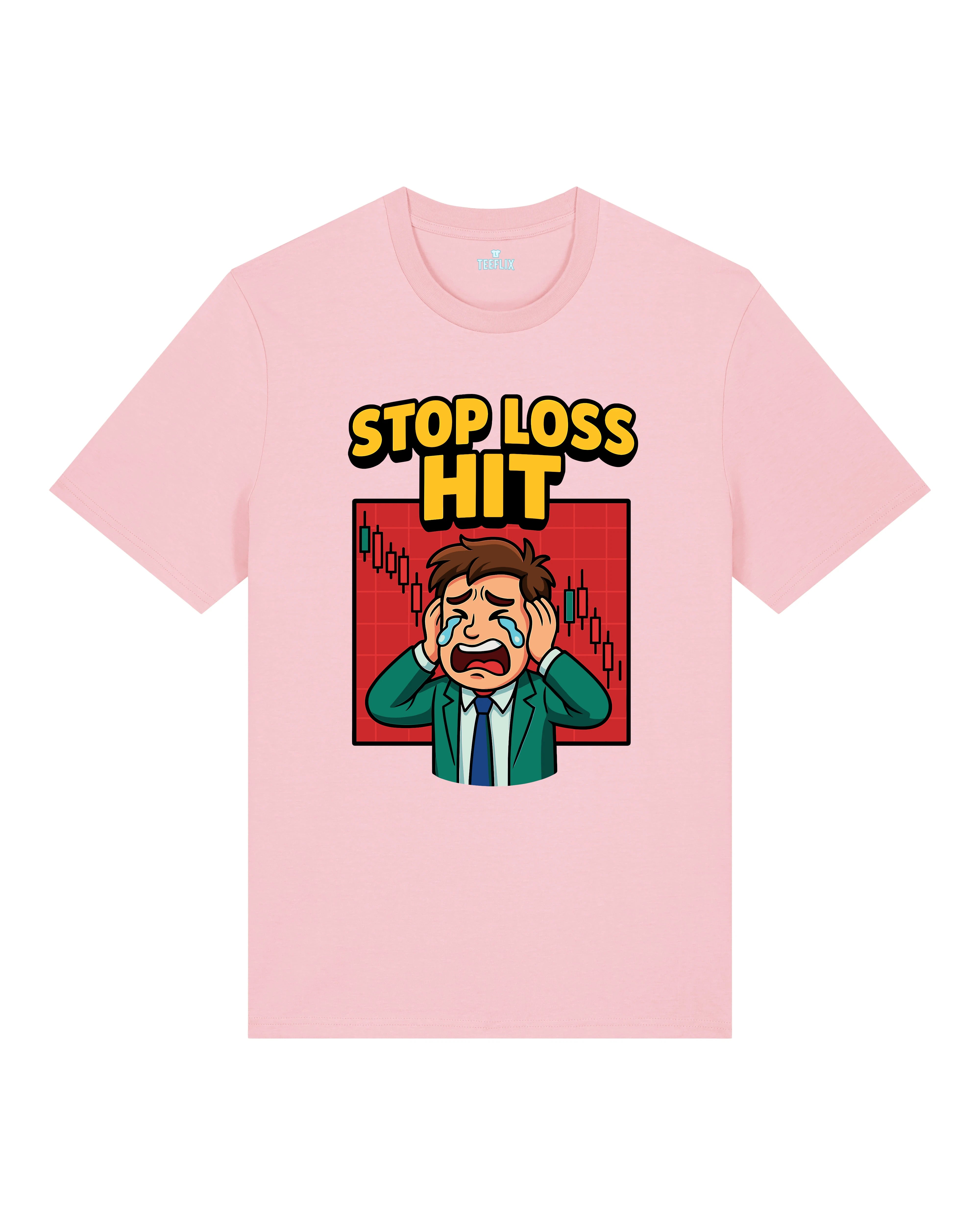 STOP LOSS HIT Trading Crypto Shirt Rosa – Teeflix Lustiges Krypto Trading Shirt